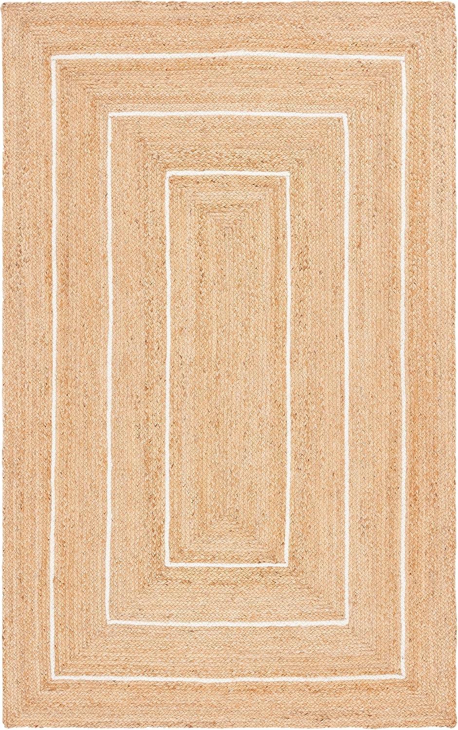image:imageSAFAVIEH Area Rug 8x10 Natural Fiber Collection Large Natural amp Ivory Handmade Jute Rustic Farmhouse Style Ideal for Living Room Bedroom Dining Space NF892ANaturalIvory