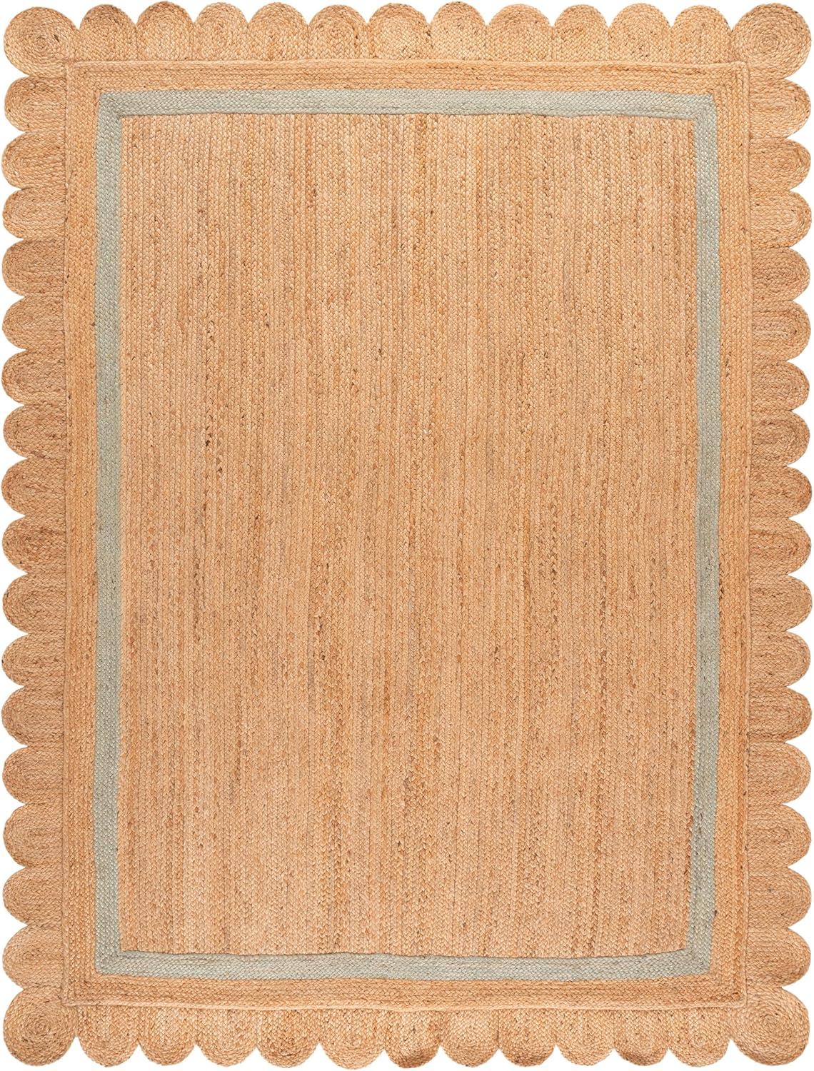 image:imageSAFAVIEH Area Rug 8x10 Natural Fiber Collection Large Natural amp Ivory Handmade Jute Rustic Farmhouse Style Ideal for Living Room Bedroom Dining Space NF896ANaturalLight Blue