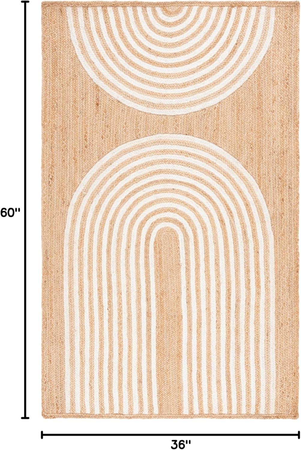 image:imageSAFAVIEH Area Rug 8x10 Natural Fiber Collection Large Natural amp Ivory Handmade Jute Rustic Farmhouse Style Ideal for Living Room Bedroom Dining Space NF895ANaturalIvory