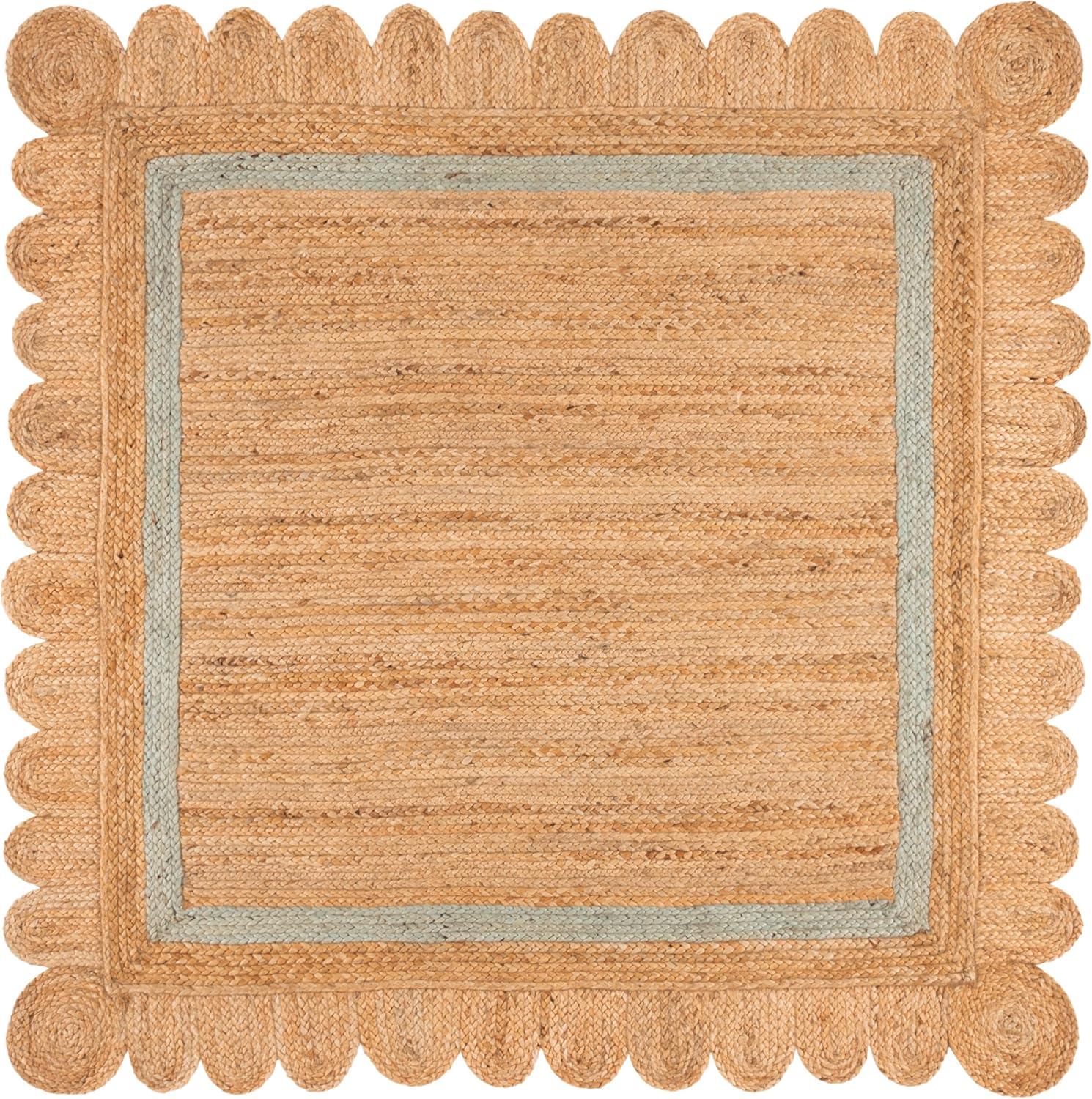 image:imageSAFAVIEH Area Rug 8x10 Natural Fiber Collection Large Natural amp Ivory Handmade Jute Rustic Farmhouse Style Ideal for Living Room Bedroom Dining Space NF896ANaturalLight Blue
