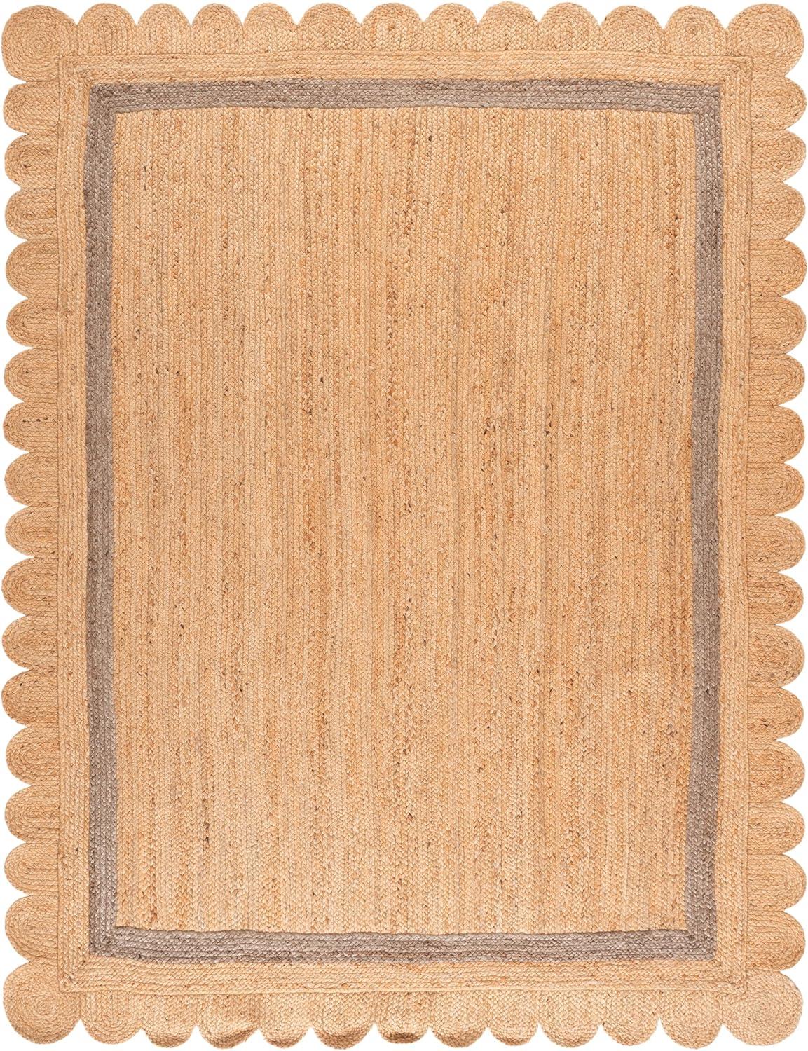 image:imageSAFAVIEH Area Rug 8x10 Natural Fiber Collection Large Natural amp Ivory Handmade Jute Rustic Farmhouse Style Ideal for Living Room Bedroom Dining Space NF896ANaturalGrey