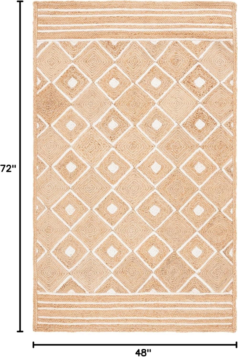 image:imageSAFAVIEH Area Rug 8x10 Natural Fiber Collection Large Natural amp Ivory Handmade Jute Rustic Farmhouse Style Ideal for Living Room Bedroom Dining Space NF893ANaturalIvory