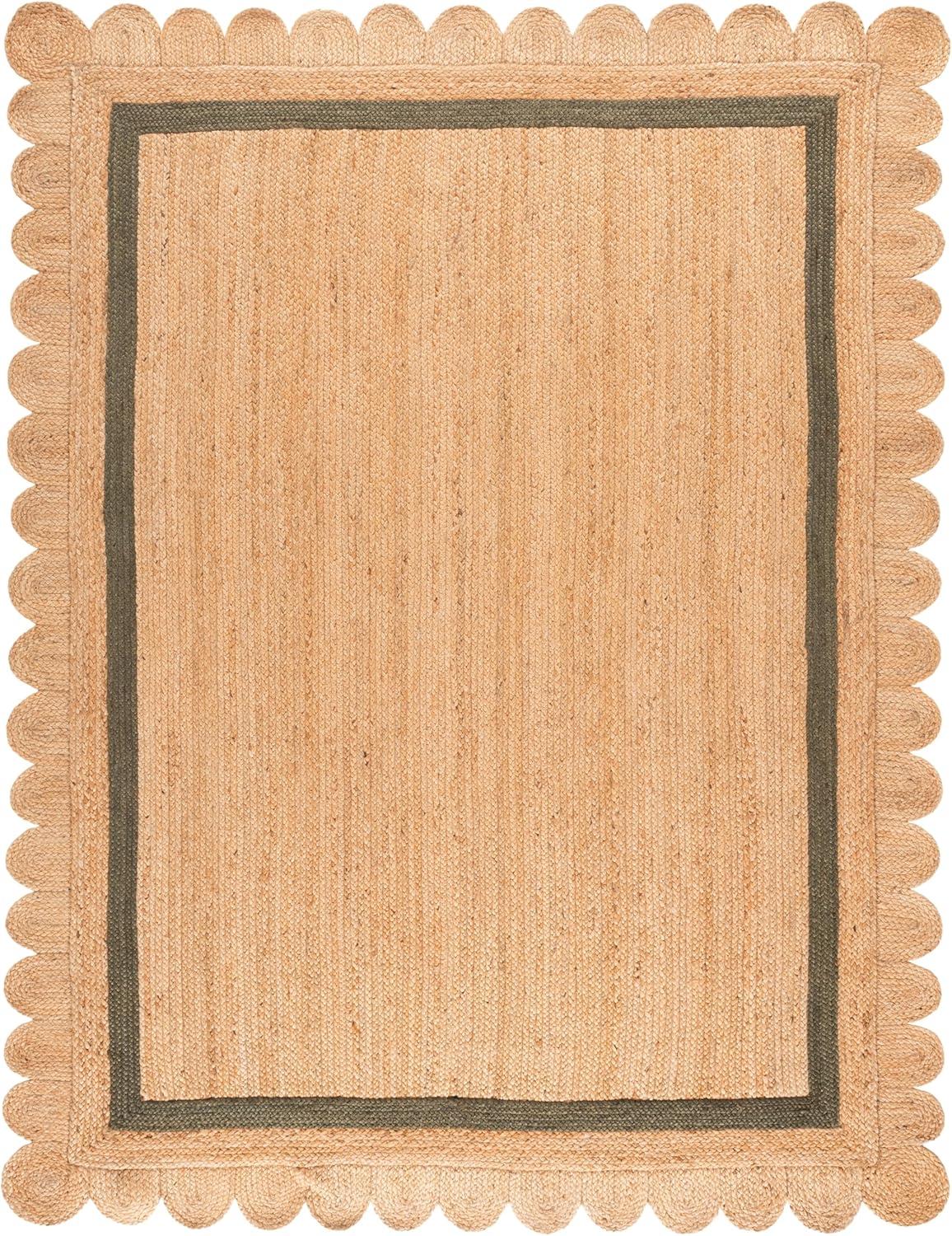 image:imageSAFAVIEH Area Rug 8x10 Natural Fiber Collection Large Natural amp Ivory Handmade Jute Rustic Farmhouse Style Ideal for Living Room Bedroom Dining Space NF896ANaturalOlive