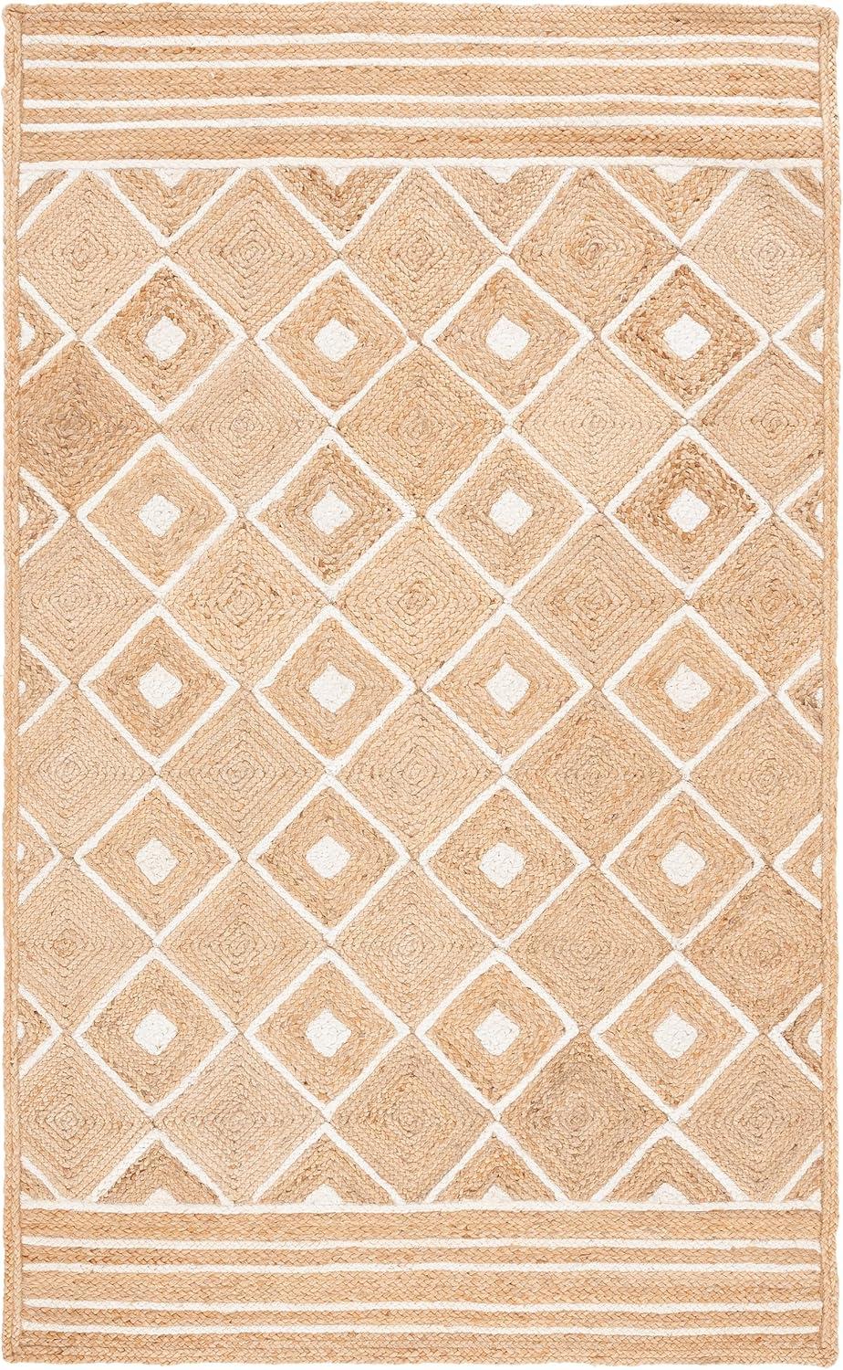 image:imageSAFAVIEH Area Rug 8x10 Natural Fiber Collection Large Natural amp Ivory Handmade Jute Rustic Farmhouse Style Ideal for Living Room Bedroom Dining Space NF893ANaturalIvory
