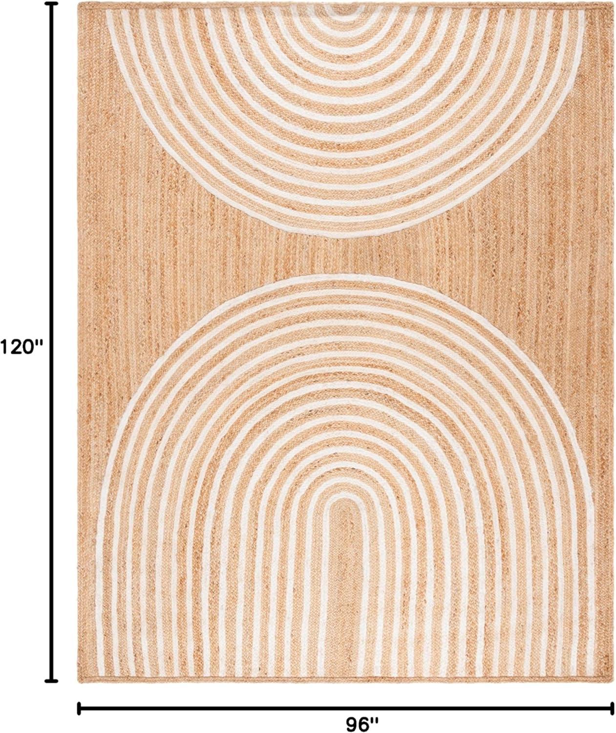 image:imageSAFAVIEH Area Rug 8x10 Natural Fiber Collection Large Natural amp Ivory Handmade Jute Rustic Farmhouse Style Ideal for Living Room Bedroom Dining Space NF895ANaturalIvory