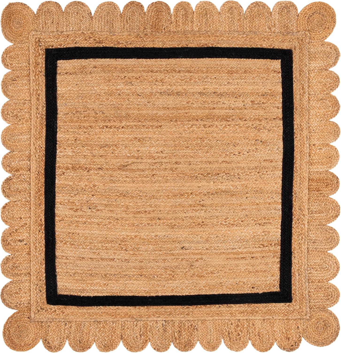 image:imageSAFAVIEH Area Rug 8x10 Natural Fiber Collection Large Natural amp Ivory Handmade Jute Rustic Farmhouse Style Ideal for Living Room Bedroom Dining Space NF896ANaturalBlack