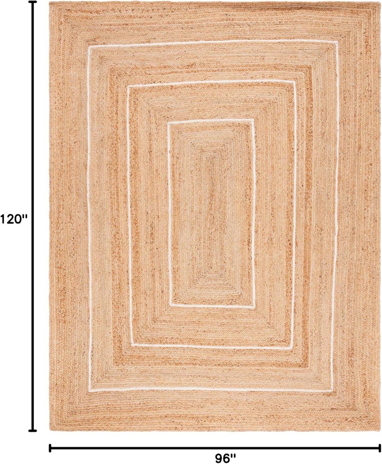 image:imageSAFAVIEH Area Rug 8x10 Natural Fiber Collection Large Natural amp Ivory Handmade Jute Rustic Farmhouse Style Ideal for Living Room Bedroom Dining Space NF892ANaturalIvory