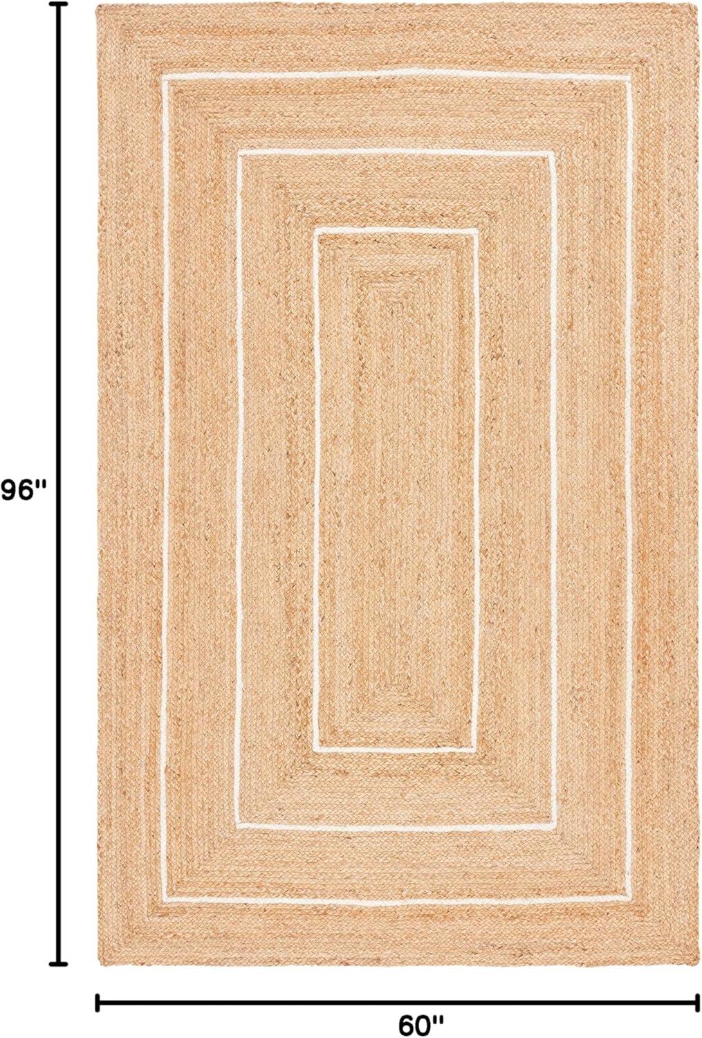 image:imageSAFAVIEH Area Rug 8x10 Natural Fiber Collection Large Natural amp Ivory Handmade Jute Rustic Farmhouse Style Ideal for Living Room Bedroom Dining Space NF892ANaturalIvory