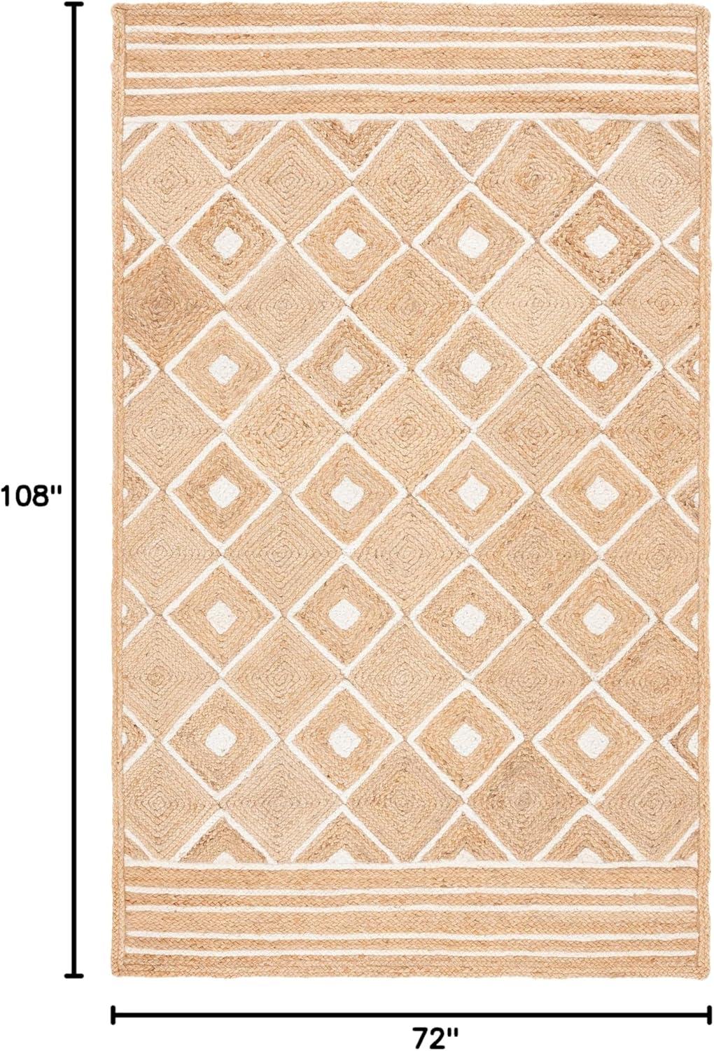 image:imageSAFAVIEH Area Rug 8x10 Natural Fiber Collection Large Natural amp Ivory Handmade Jute Rustic Farmhouse Style Ideal for Living Room Bedroom Dining Space NF893ANaturalIvory