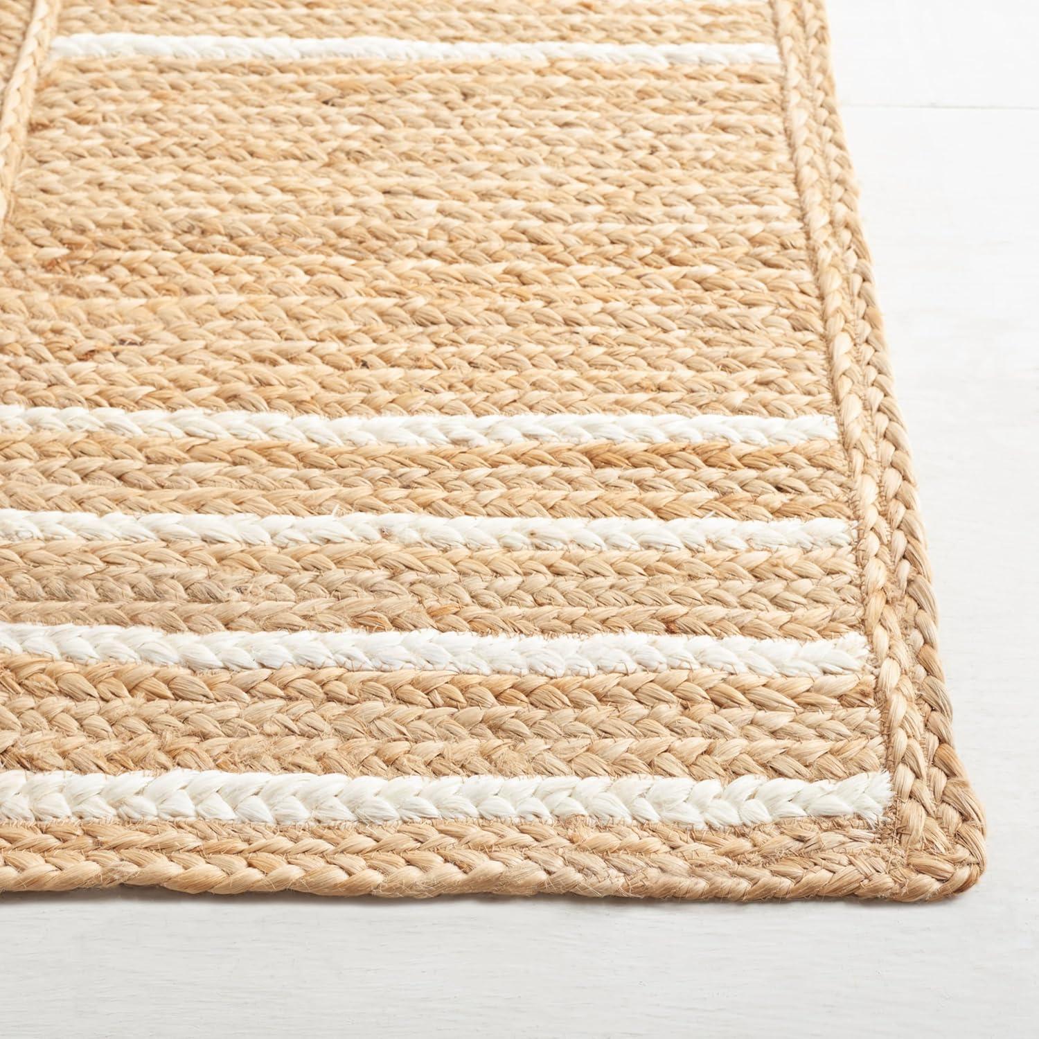 image:imageSAFAVIEH Area Rug 8x10 Natural Fiber Collection Large Natural amp Ivory Handmade Jute Rustic Farmhouse Style Ideal for Living Room Bedroom Dining Space NF891ANaturalIvory