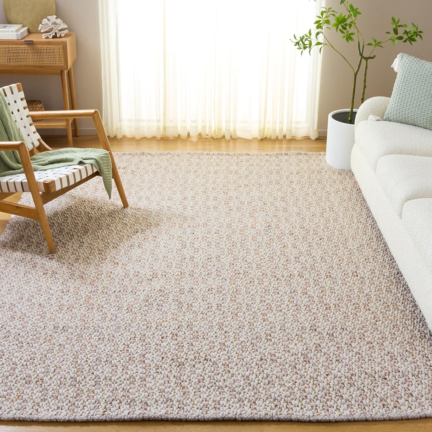 image:imageSAFAVIEH Area Rug 8x10 Natural Fiber Collection Large Natural amp Ivory Handmade Jute amp Wool Ideal for Living Room Bedroom Dining Space NFB225ANaturalPink