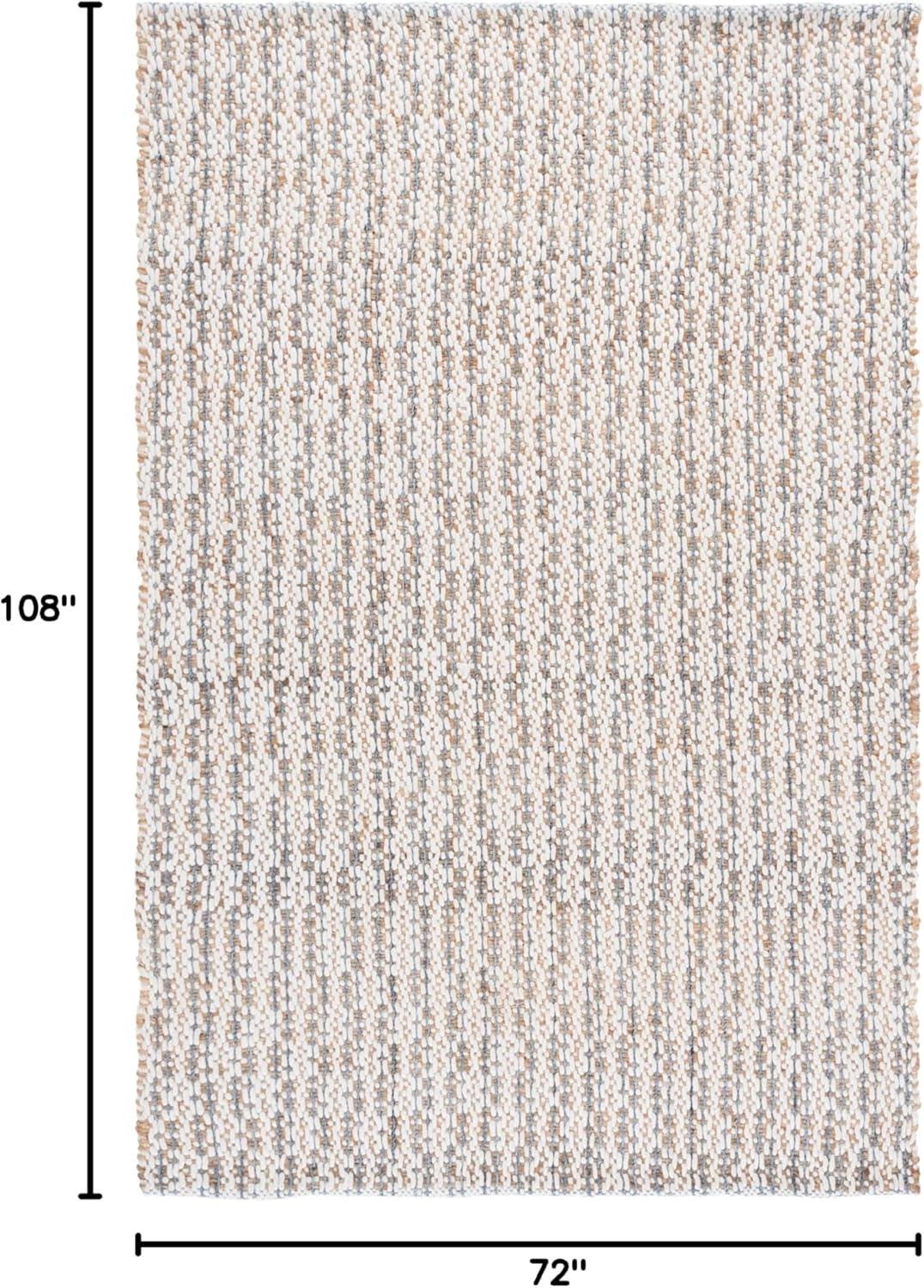image:imageSAFAVIEH Area Rug 8x10 Natural Fiber Collection Large Natural amp Ivory Handmade Jute amp Wool Ideal for Living Room Bedroom Dining Space NFB225ANaturalBlue