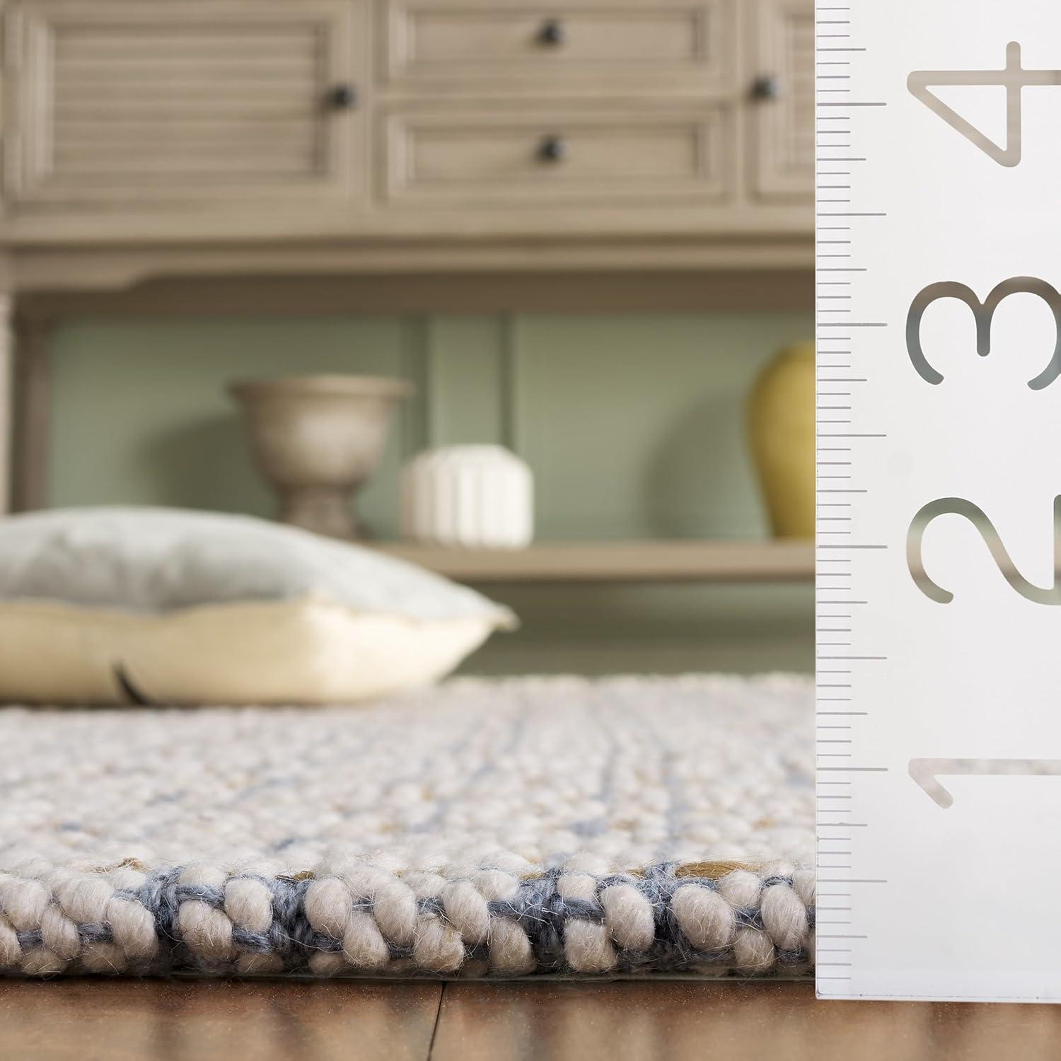 image:imageSAFAVIEH Area Rug 8x10 Natural Fiber Collection Large Natural amp Ivory Handmade Jute amp Wool Ideal for Living Room Bedroom Dining Space NFB225ANaturalBlue