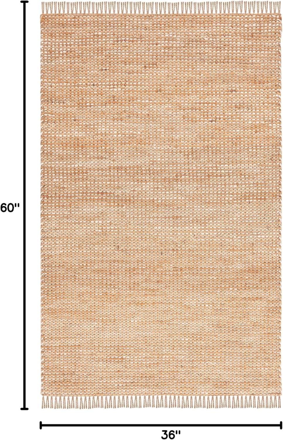 image:imageSAFAVIEH Area Rug 8x10 Natural Fiber Collection Large Natural amp Ivory Handmade Wool Farmhouse Style Ideal for Living Room Bedroom Dining Space NF816ANaturalIvory