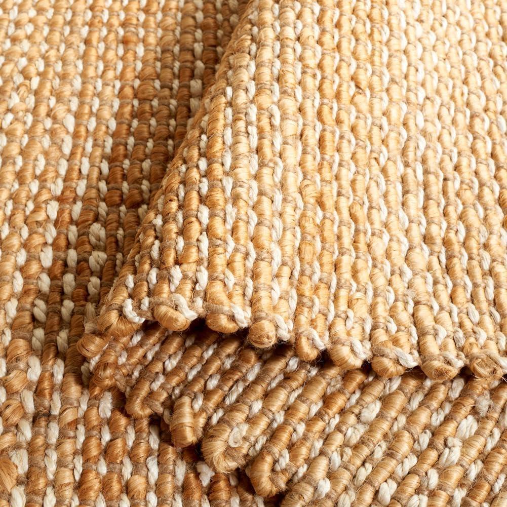 image:imageSAFAVIEH Area Rug 8x10 Natural Fiber Collection Large Natural amp Ivory Handmade Wool Farmhouse Style Ideal for Living Room Bedroom Dining Space NF816ANaturalIvory