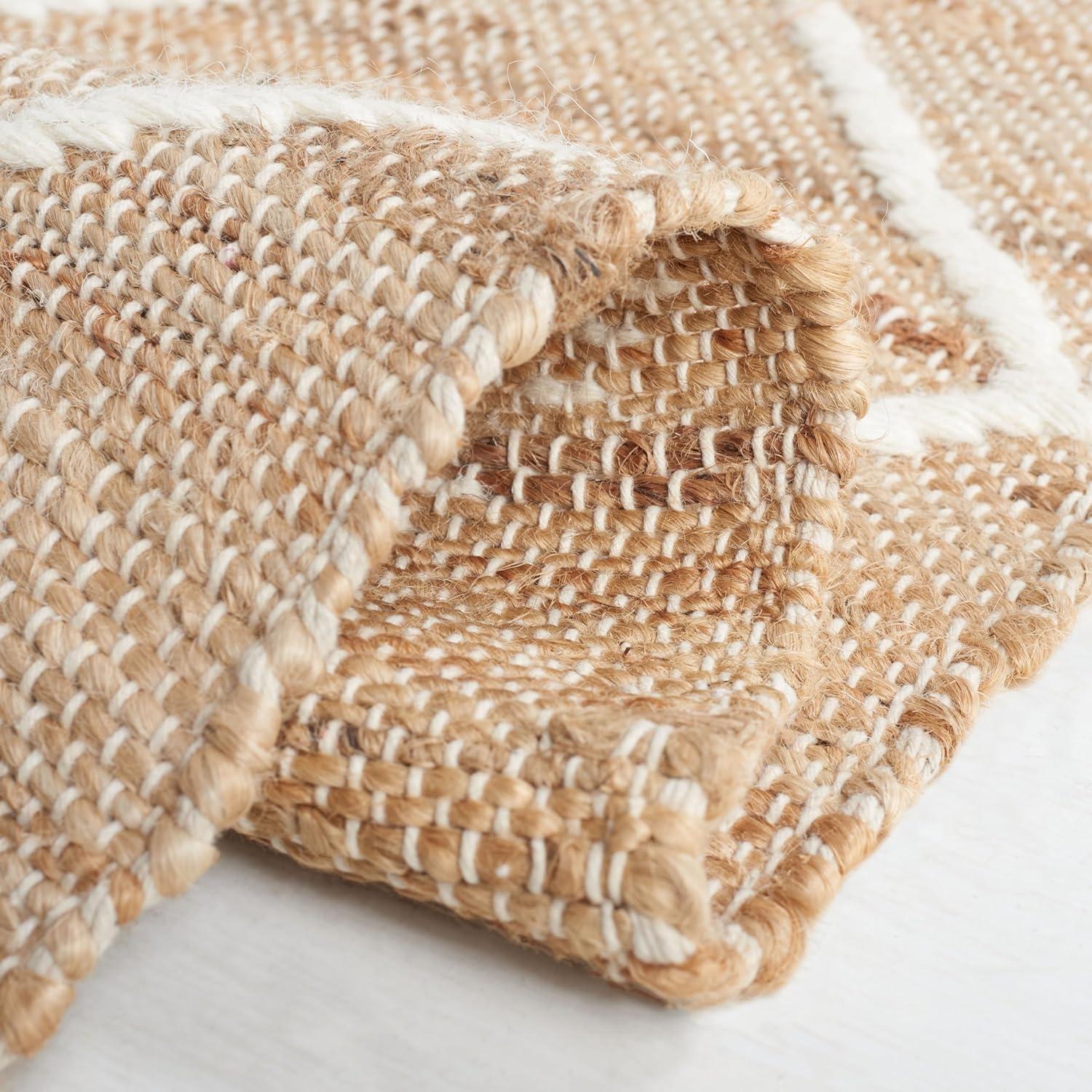 image:imageSAFAVIEH Area Rug 8x10 Natural Fiber Collection Large Natural amp Ivory Handmade Wool amp Jute Farmhouse Style Ideal for Living Room Bedroom Dining Space NFB278ANaturalIvory