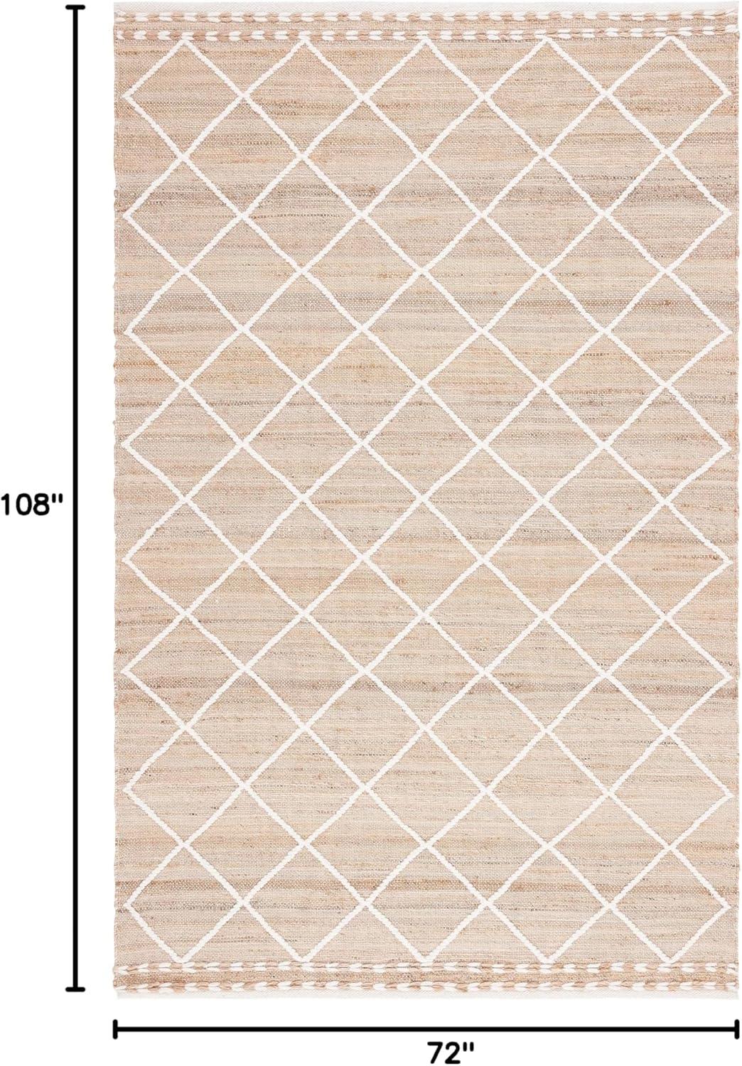image:imageSAFAVIEH Area Rug 8x10 Natural Fiber Collection Large Natural amp Ivory Handmade Wool amp Jute Farmhouse Style Ideal for Living Room Bedroom Dining Space NFB278ANaturalIvory