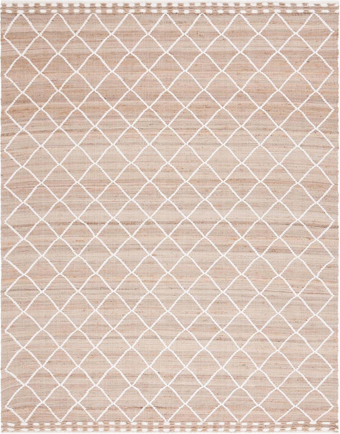 image:imageSAFAVIEH Area Rug 8x10 Natural Fiber Collection Large Natural amp Ivory Handmade Wool amp Jute Farmhouse Style Ideal for Living Room Bedroom Dining Space NFB278ANaturalIvory