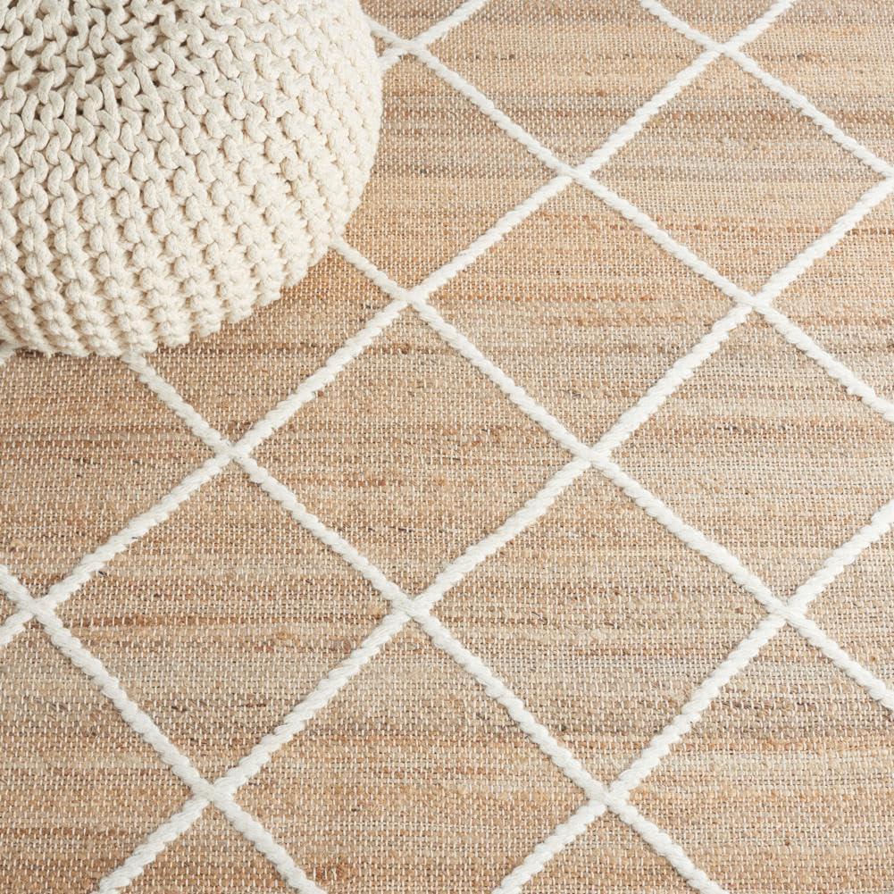 image:imageSAFAVIEH Area Rug 8x10 Natural Fiber Collection Large Natural amp Ivory Handmade Wool amp Jute Farmhouse Style Ideal for Living Room Bedroom Dining Space NFB278ANaturalIvory