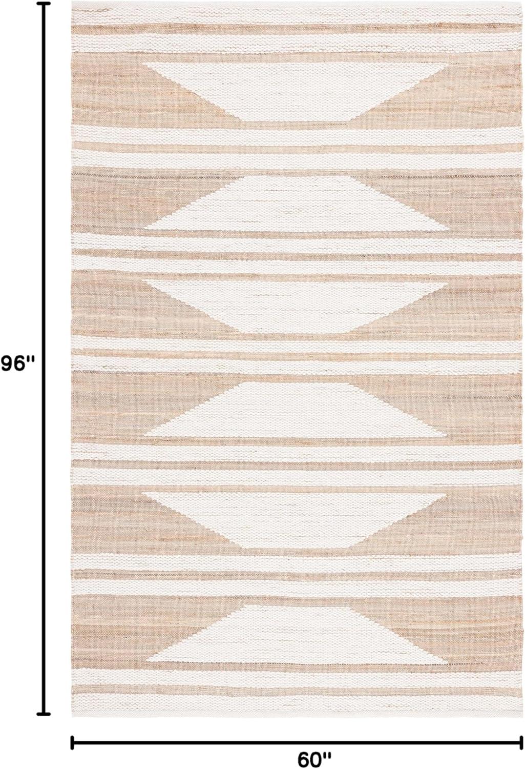 image:imageSAFAVIEH Area Rug 8x10 Natural Fiber Collection Large Natural amp Ivory Handmade Wool amp Jute Farmhouse Style Ideal for Living Room Bedroom Dining Space NFB280ANaturalIvory