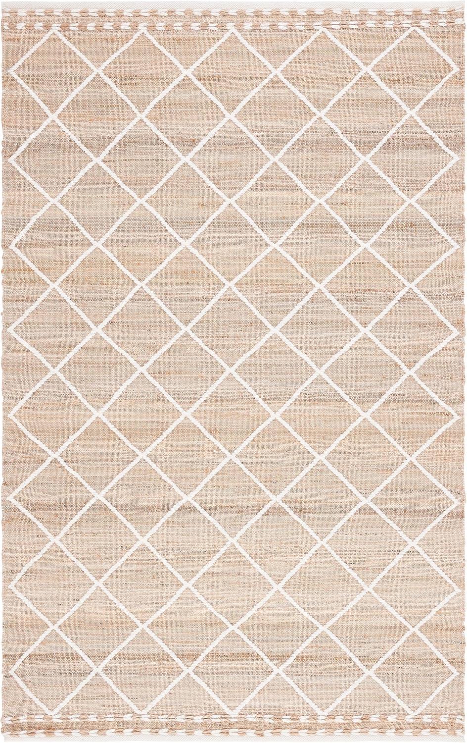 image:imageSAFAVIEH Area Rug 8x10 Natural Fiber Collection Large Natural amp Ivory Handmade Wool amp Jute Farmhouse Style Ideal for Living Room Bedroom Dining Space NFB278ANaturalIvory