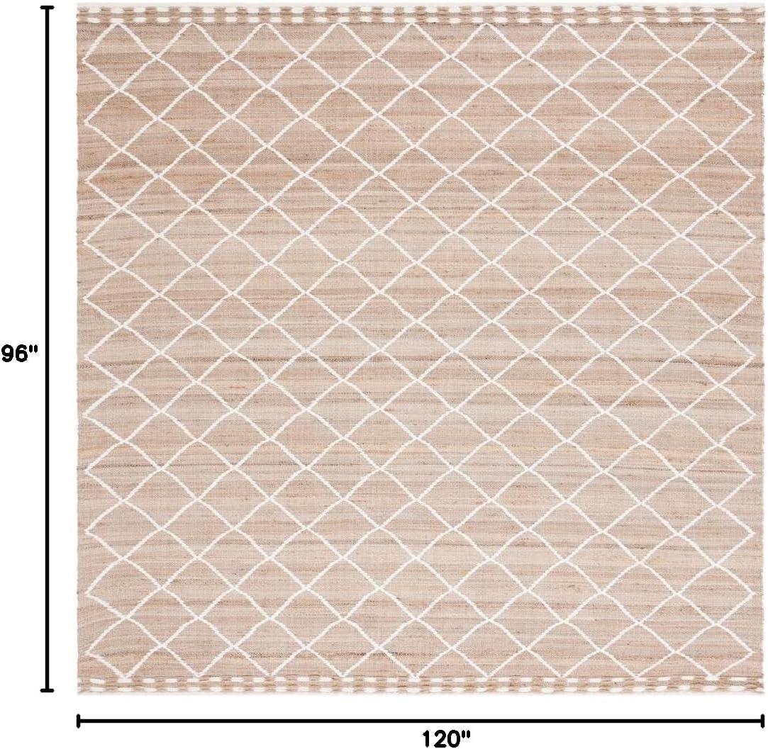 image:imageSAFAVIEH Area Rug 8x10 Natural Fiber Collection Large Natural amp Ivory Handmade Wool amp Jute Farmhouse Style Ideal for Living Room Bedroom Dining Space NFB278ANaturalIvory