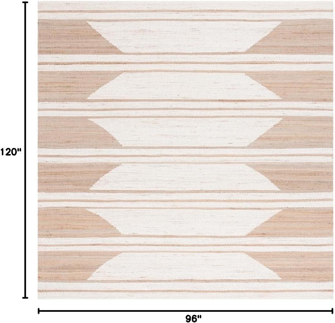 image:imageSAFAVIEH Area Rug 8x10 Natural Fiber Collection Large Natural amp Ivory Handmade Wool amp Jute Farmhouse Style Ideal for Living Room Bedroom Dining Space NFB280ANaturalIvory