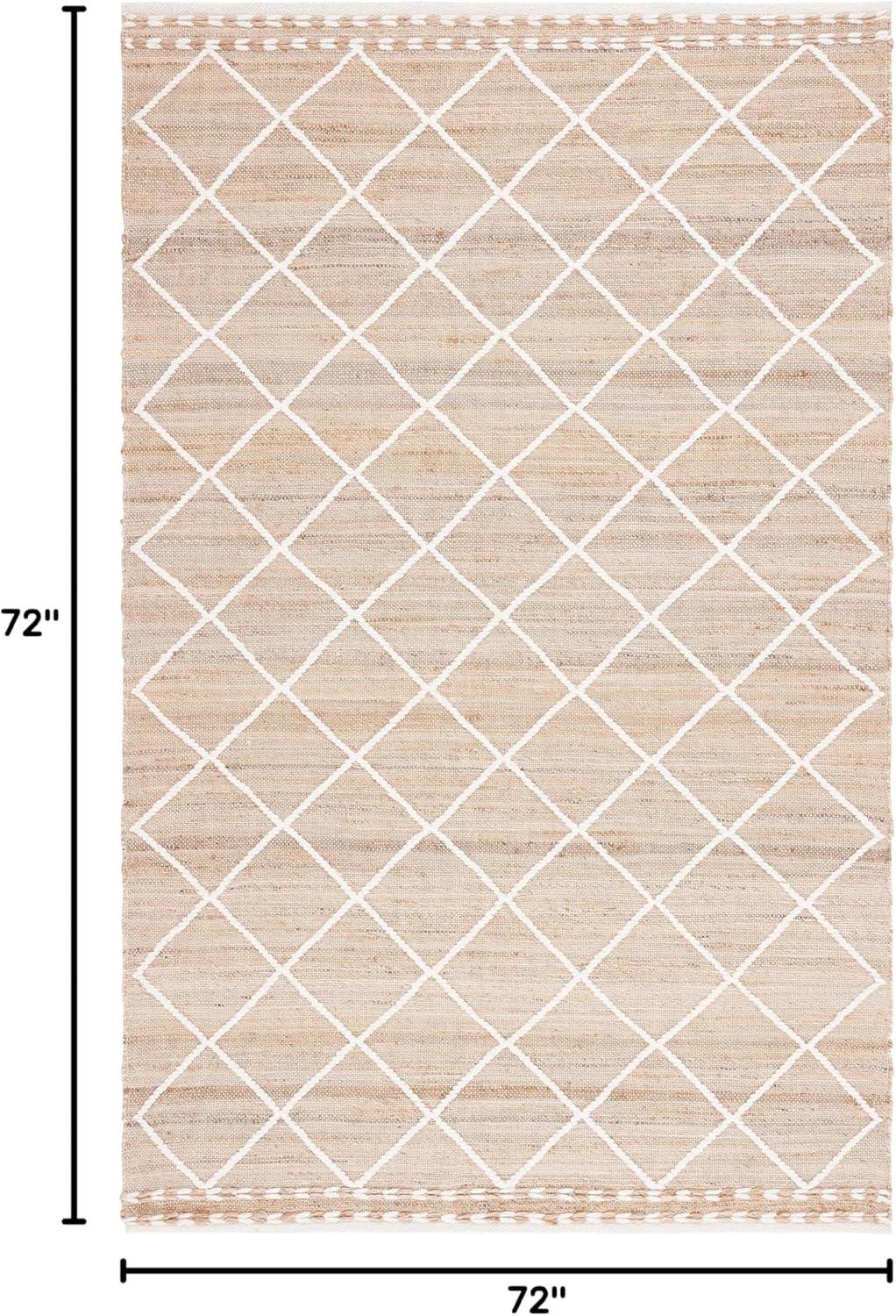 image:imageSAFAVIEH Area Rug 8x10 Natural Fiber Collection Large Natural amp Ivory Handmade Wool amp Jute Farmhouse Style Ideal for Living Room Bedroom Dining Space NFB278ANaturalIvory