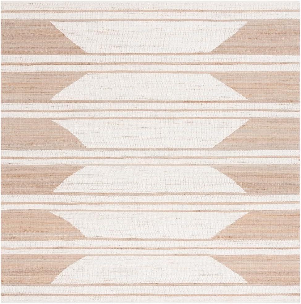 image:imageSAFAVIEH Area Rug 8x10 Natural Fiber Collection Large Natural amp Ivory Handmade Wool amp Jute Farmhouse Style Ideal for Living Room Bedroom Dining Space NFB280ANaturalIvory