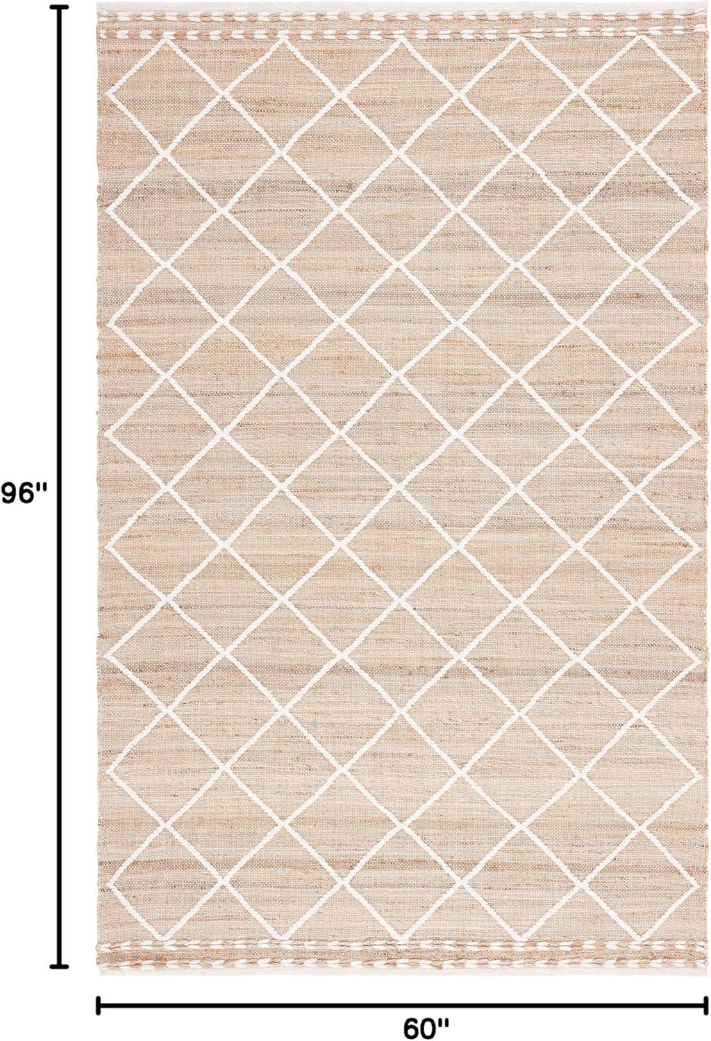 image:imageSAFAVIEH Area Rug 8x10 Natural Fiber Collection Large Natural amp Ivory Handmade Wool amp Jute Farmhouse Style Ideal for Living Room Bedroom Dining Space NFB278ANaturalIvory