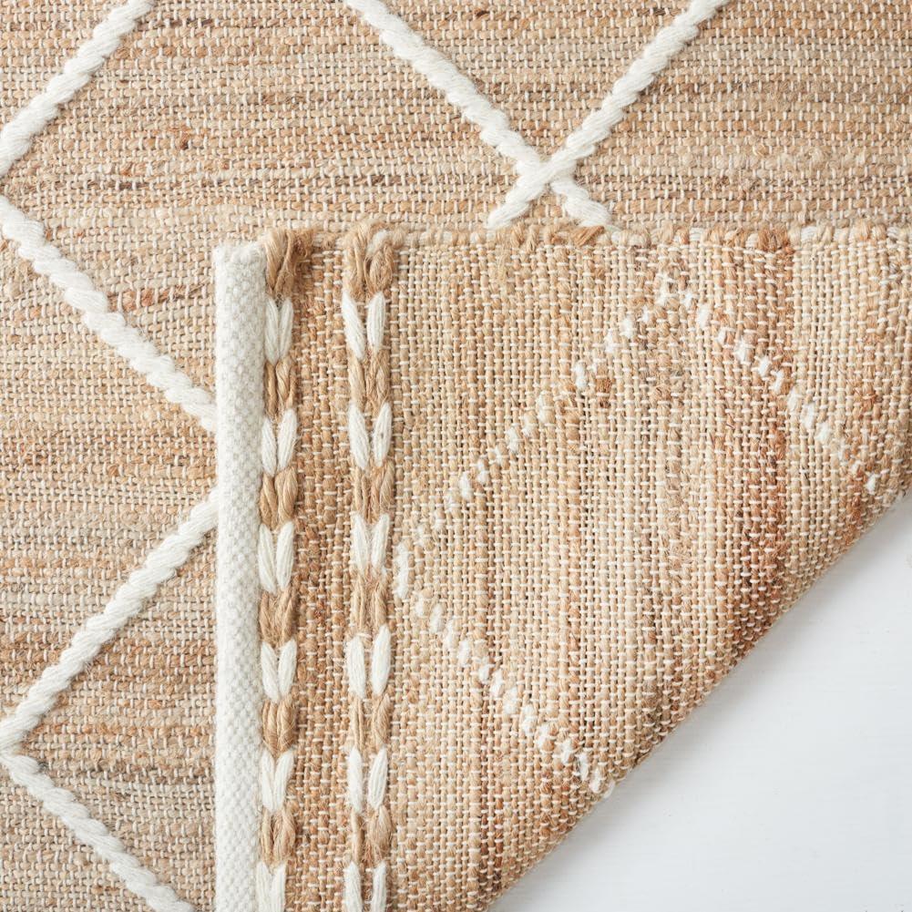 image:imageSAFAVIEH Area Rug 8x10 Natural Fiber Collection Large Natural amp Ivory Handmade Wool amp Jute Farmhouse Style Ideal for Living Room Bedroom Dining Space NFB278ANaturalIvory