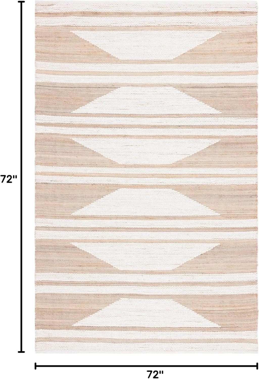 image:imageSAFAVIEH Area Rug 8x10 Natural Fiber Collection Large Natural amp Ivory Handmade Wool amp Jute Farmhouse Style Ideal for Living Room Bedroom Dining Space NFB280ANaturalIvory