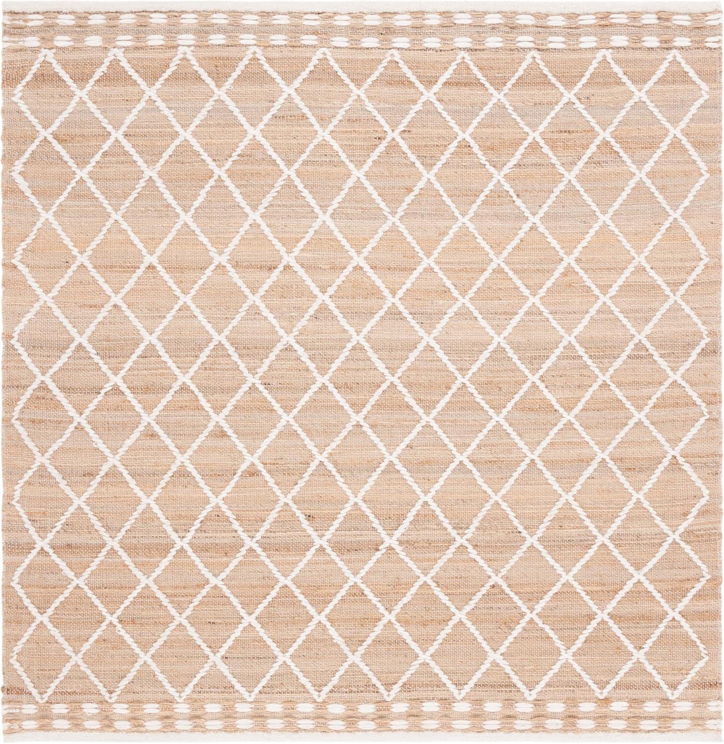 image:imageSAFAVIEH Area Rug 8x10 Natural Fiber Collection Large Natural amp Ivory Handmade Wool amp Jute Farmhouse Style Ideal for Living Room Bedroom Dining Space NFB278ANaturalIvory