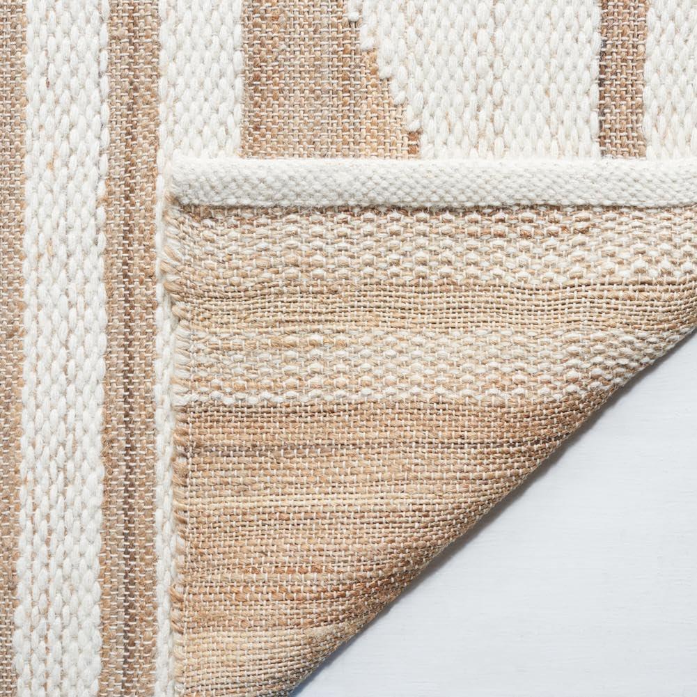 image:imageSAFAVIEH Area Rug 8x10 Natural Fiber Collection Large Natural amp Ivory Handmade Wool amp Jute Farmhouse Style Ideal for Living Room Bedroom Dining Space NFB280ANaturalIvory