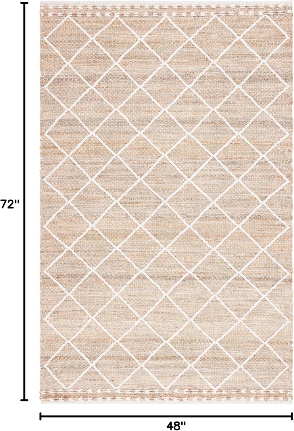 image:imageSAFAVIEH Area Rug 8x10 Natural Fiber Collection Large Natural amp Ivory Handmade Wool amp Jute Farmhouse Style Ideal for Living Room Bedroom Dining Space NFB278ANaturalIvory