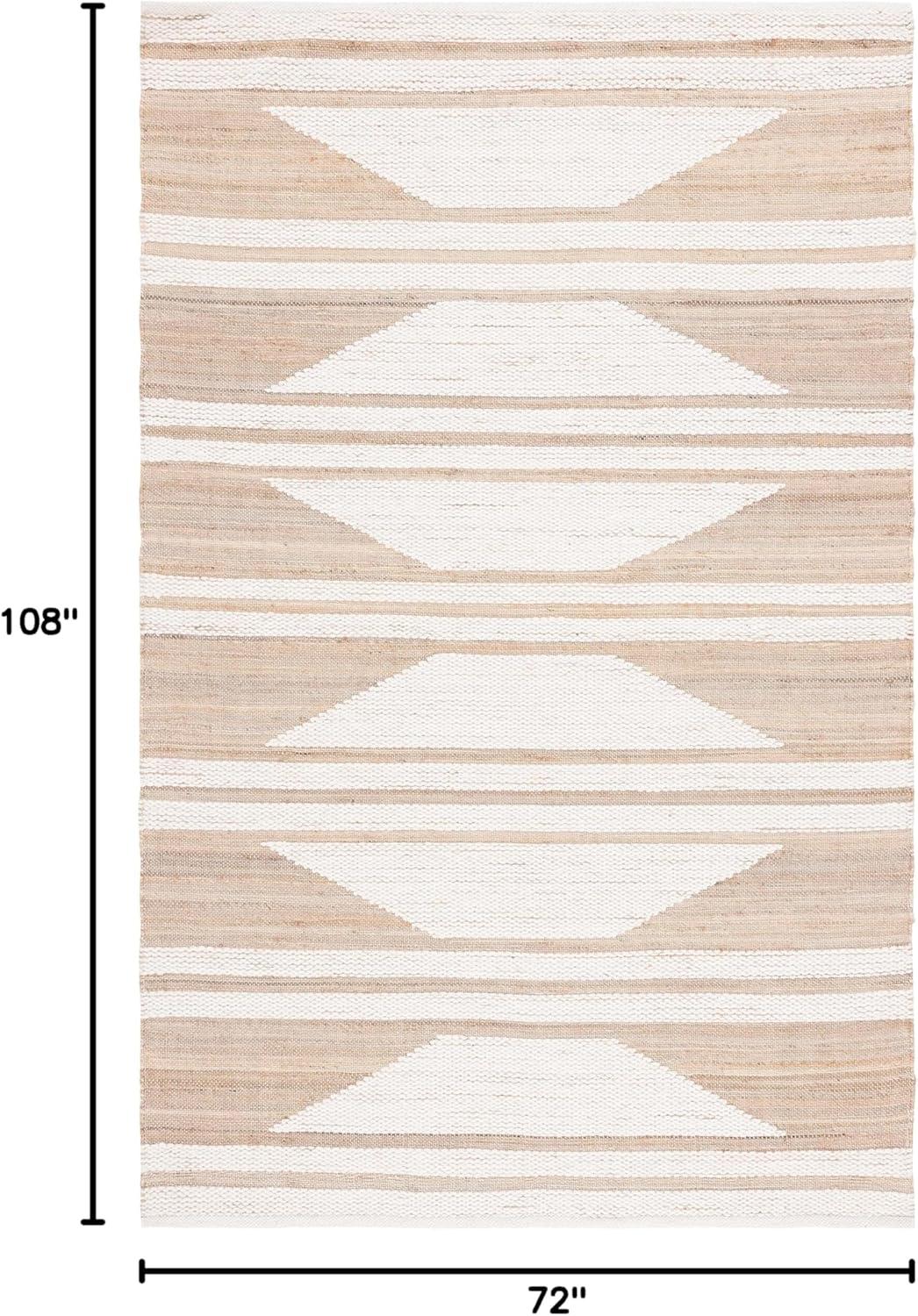 image:imageSAFAVIEH Area Rug 8x10 Natural Fiber Collection Large Natural amp Ivory Handmade Wool amp Jute Farmhouse Style Ideal for Living Room Bedroom Dining Space NFB280ANaturalIvory