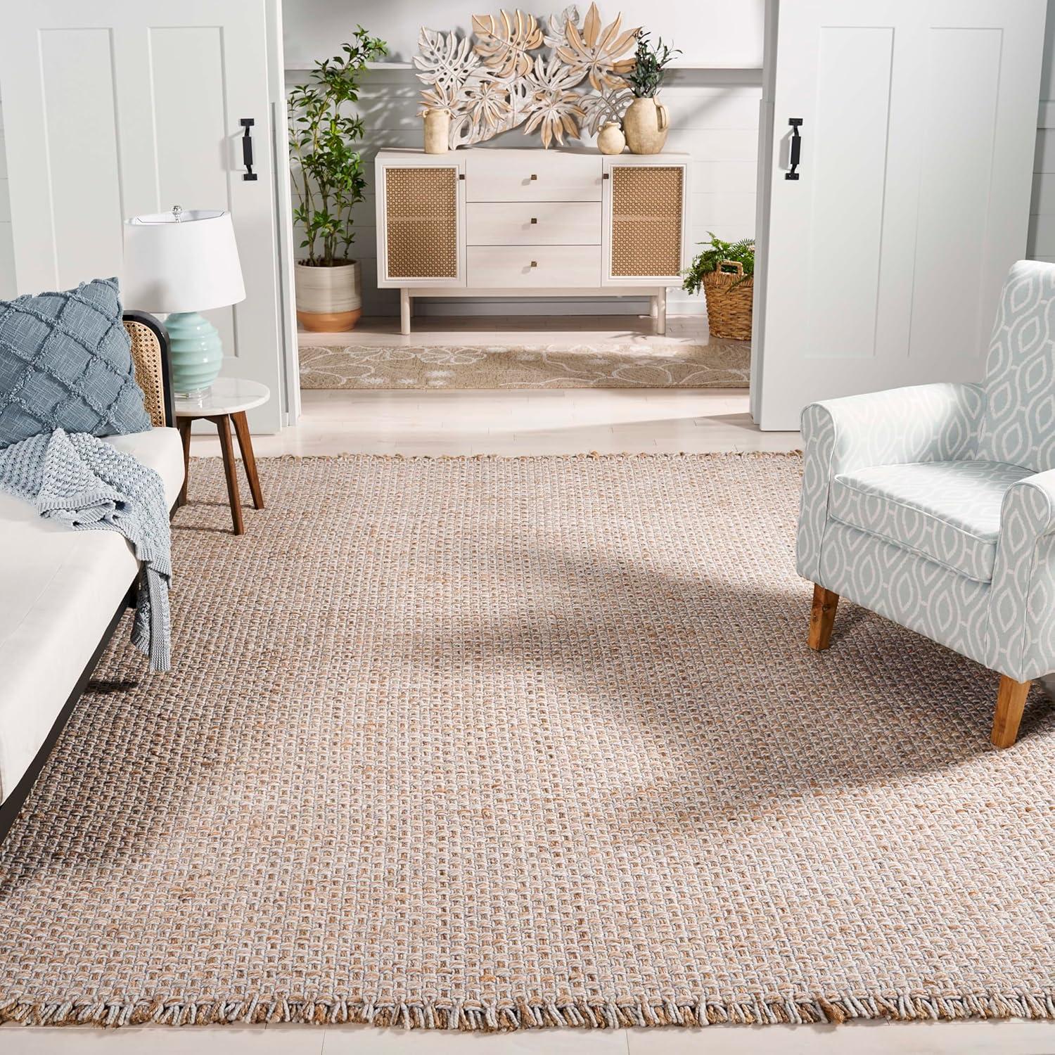 image:imageSAFAVIEH Area Rug 8x10 Natural Fiber Collection Large Natural amp Ivory Handmade Wool amp Jute Farmhouse Style Ideal for Living Room Bedroom Dining Space NF818ANaturalIvory