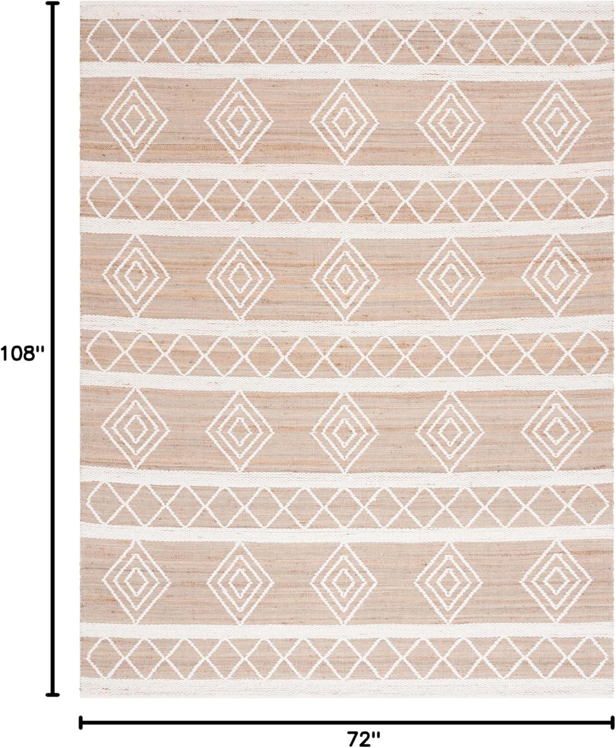 image:imageSAFAVIEH Area Rug 8x10 Natural Fiber Collection Large Natural amp Ivory Handmade Wool amp Jute Rustic Farmhouse Boho Style Ideal for Living Room Bedroom Dining Space NFB276ZNaturalIvory
