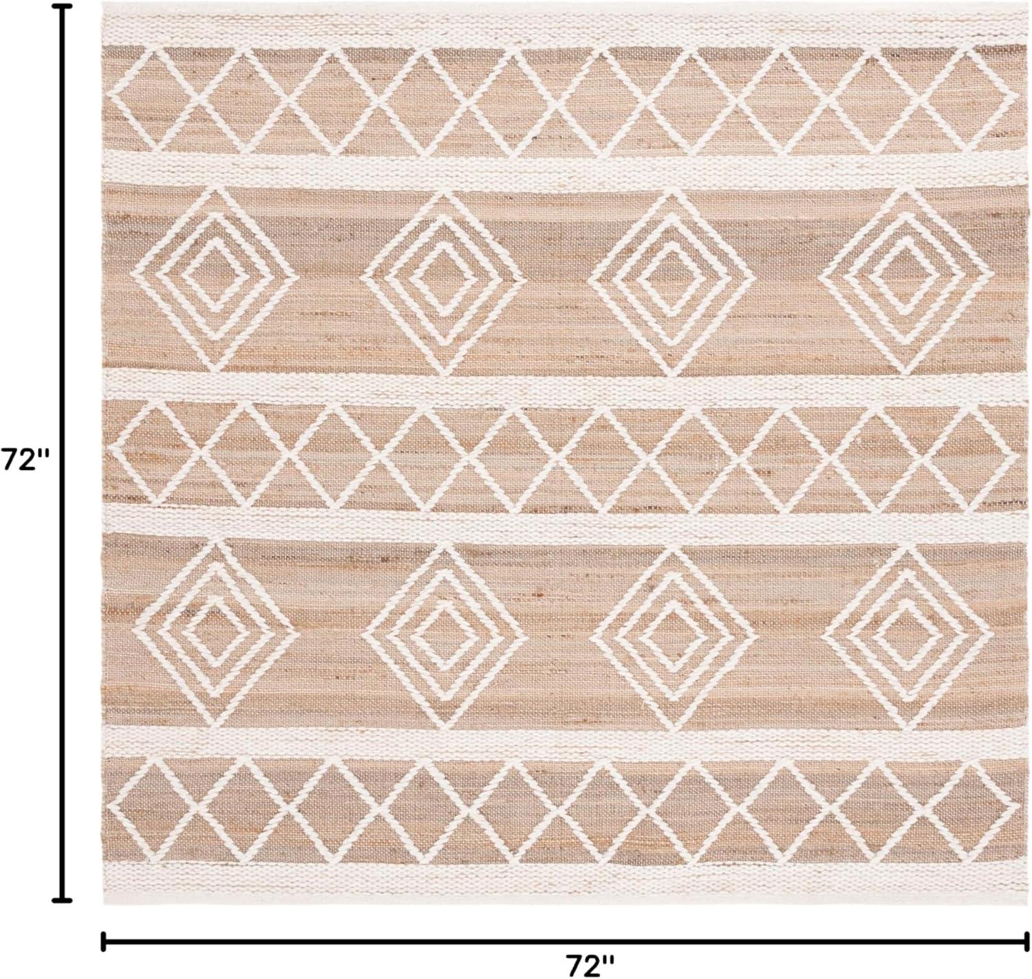 image:imageSAFAVIEH Area Rug 8x10 Natural Fiber Collection Large Natural amp Ivory Handmade Wool amp Jute Rustic Farmhouse Boho Style Ideal for Living Room Bedroom Dining Space NFB276ZNaturalIvory