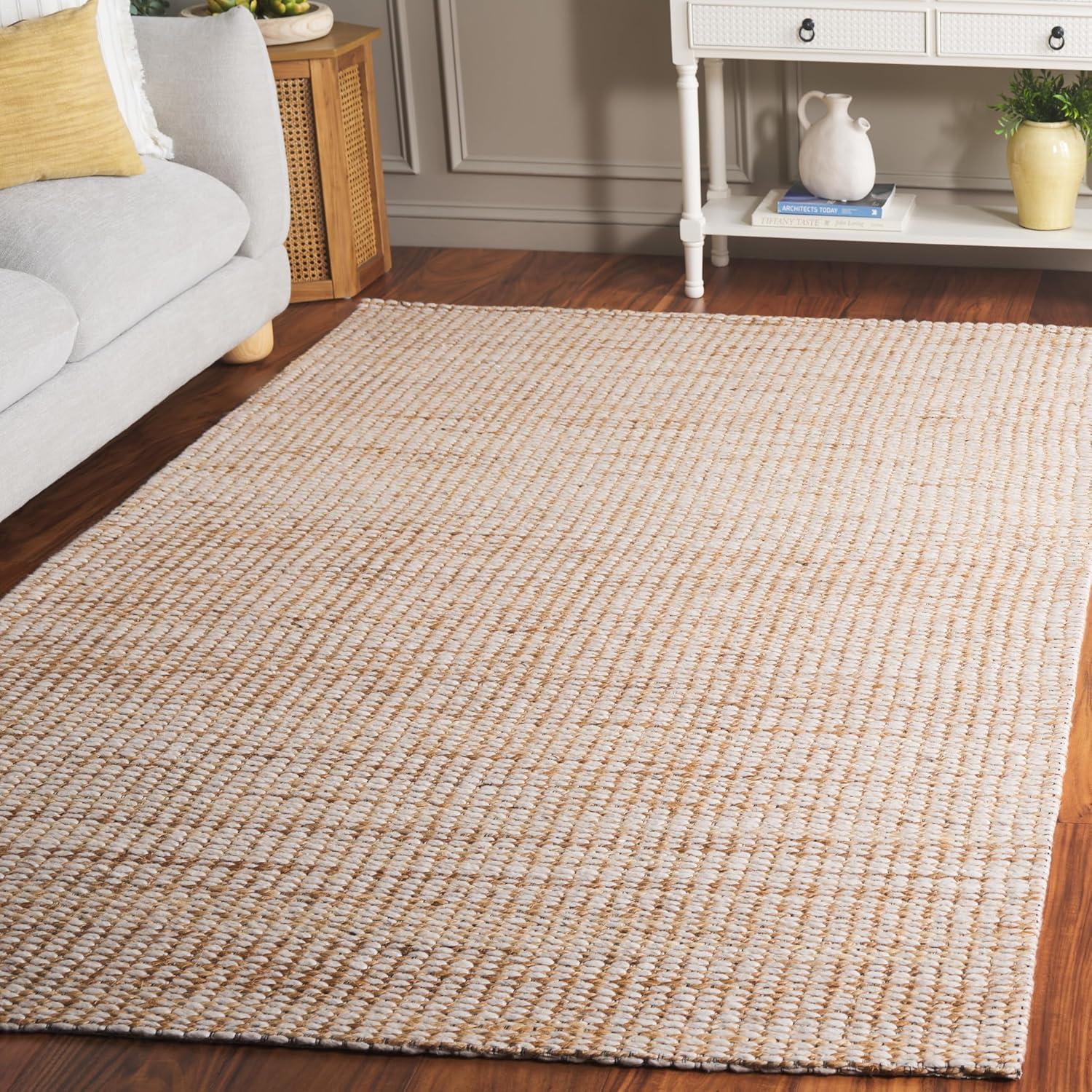 image:imageSAFAVIEH Area Rug 8x10 Natural Fiber Collection Large Natural amp Ivory Jute Blend Ideal for Living Room Bedroom Dining Space NF557ANaturalIvory