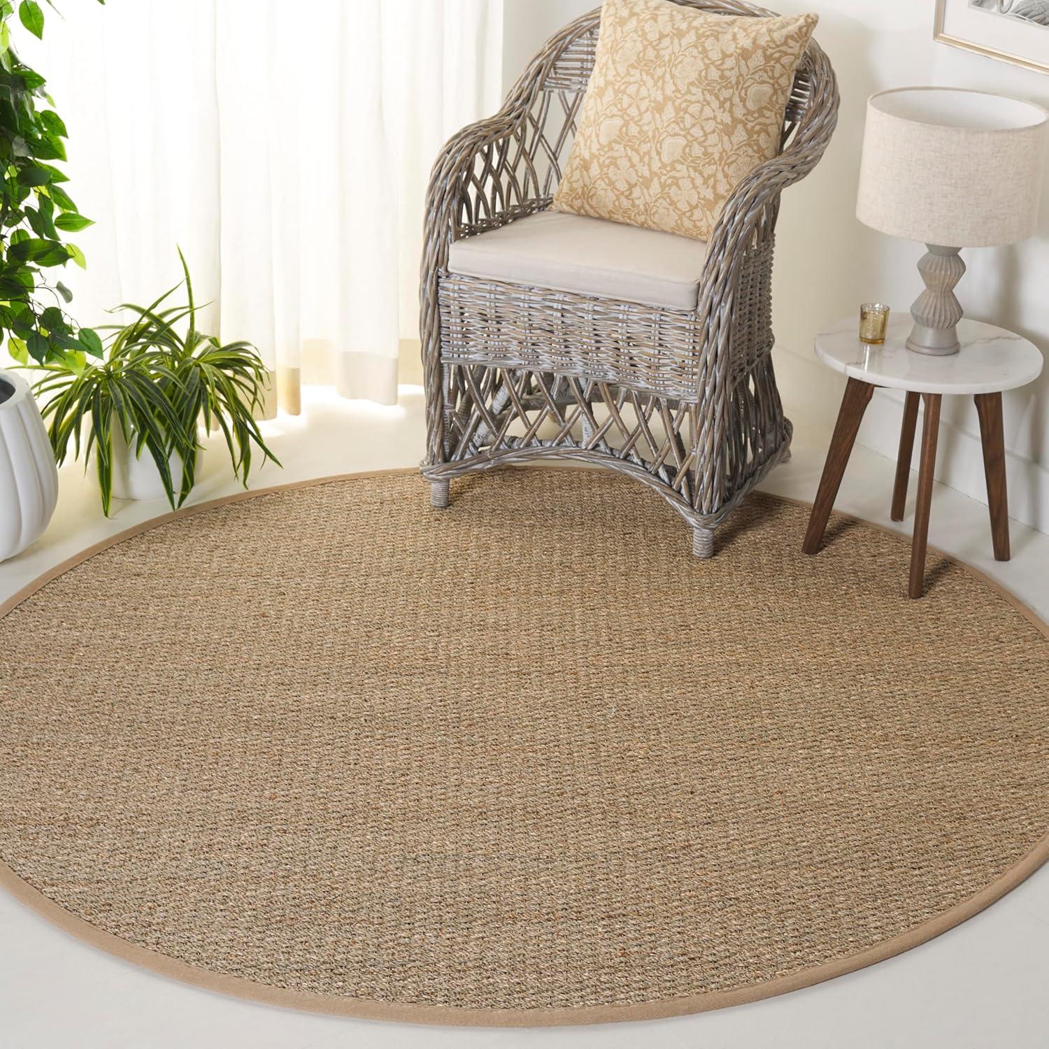 image:imageSAFAVIEH Area Rug 8x10 Natural Fiber Collection Large Natural amp Ivory Seagrass Ideal for Living Room Bedroom Dining Space NF111JNaturalBeige