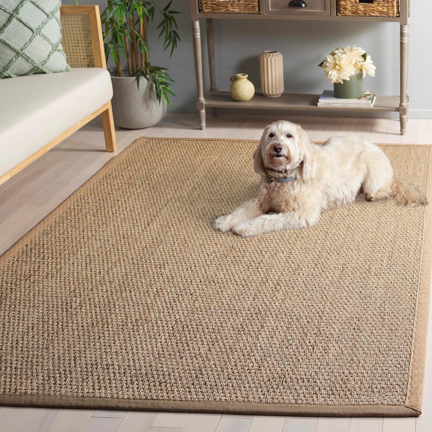 image:imageSAFAVIEH Area Rug 8x10 Natural Fiber Collection Large Natural amp Ivory Seagrass Ideal for Living Room Bedroom Dining Space NF111JNaturalBeige