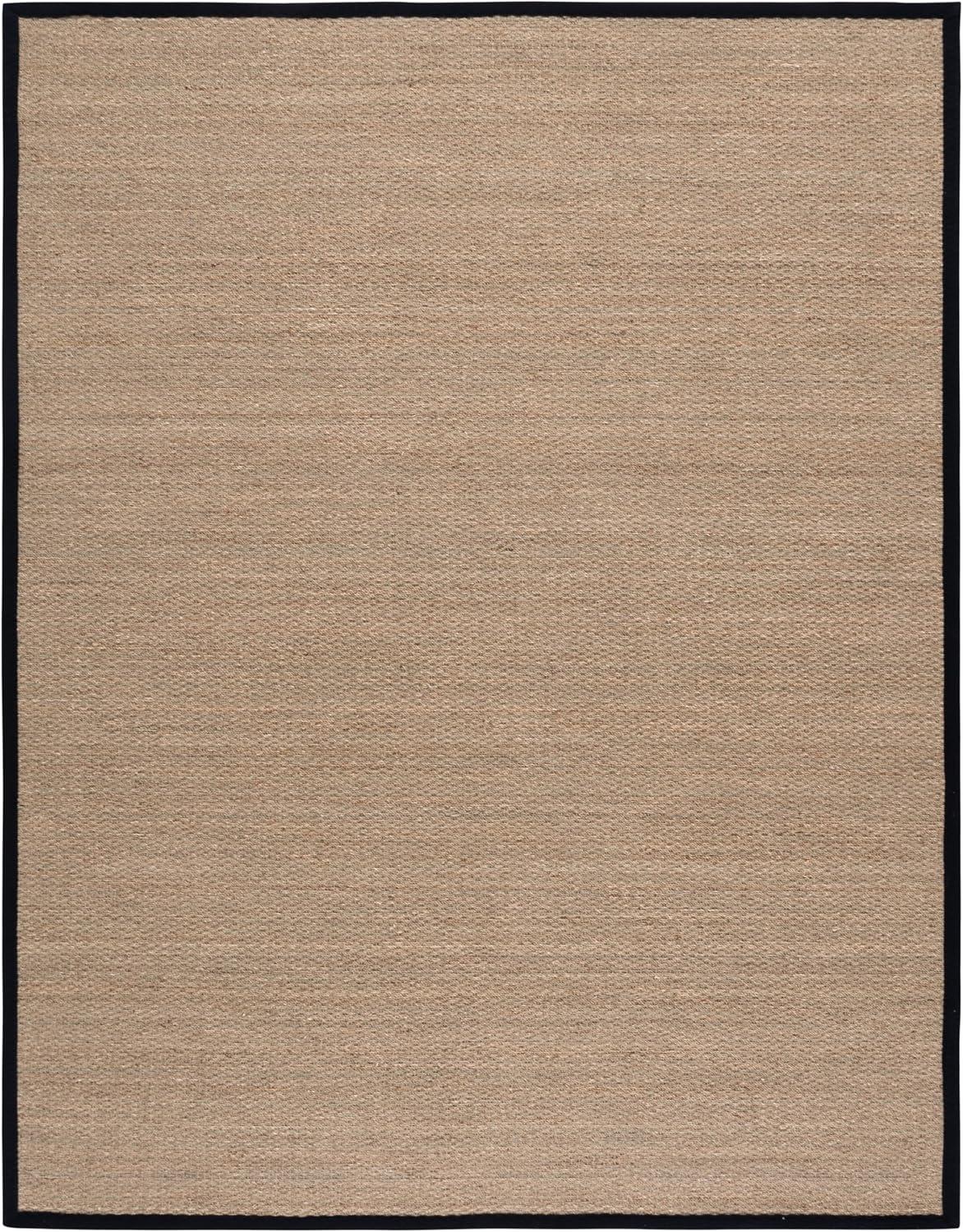 image:imageSAFAVIEH Area Rug 8x10 Natural Fiber Collection Large Natural amp Ivory Seagrass Ideal for Living Room Bedroom Dining Space NF111JNaturalBlack