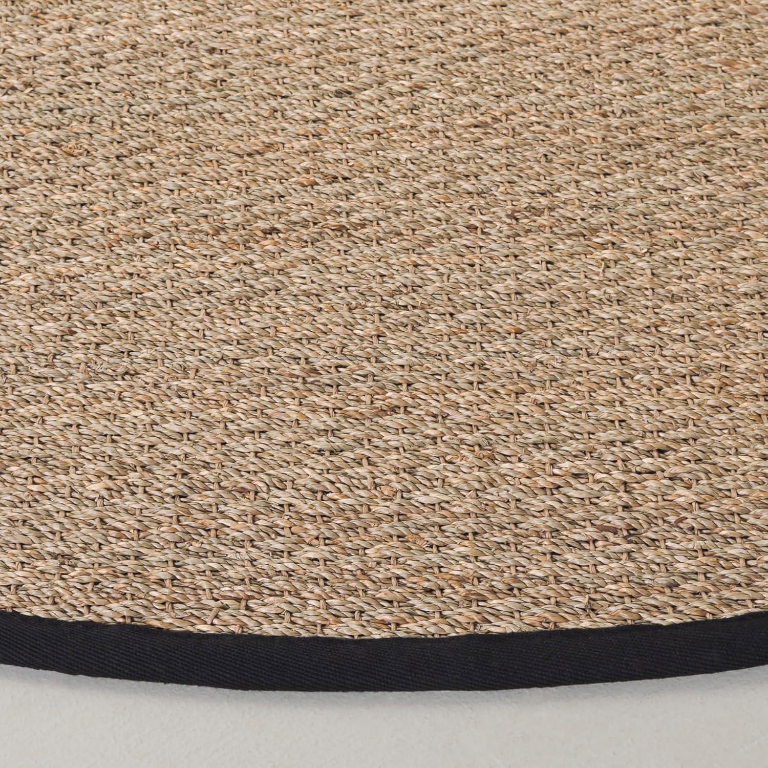 image:imageSAFAVIEH Area Rug 8x10 Natural Fiber Collection Large Natural amp Ivory Seagrass Ideal for Living Room Bedroom Dining Space NF111JNaturalBlack