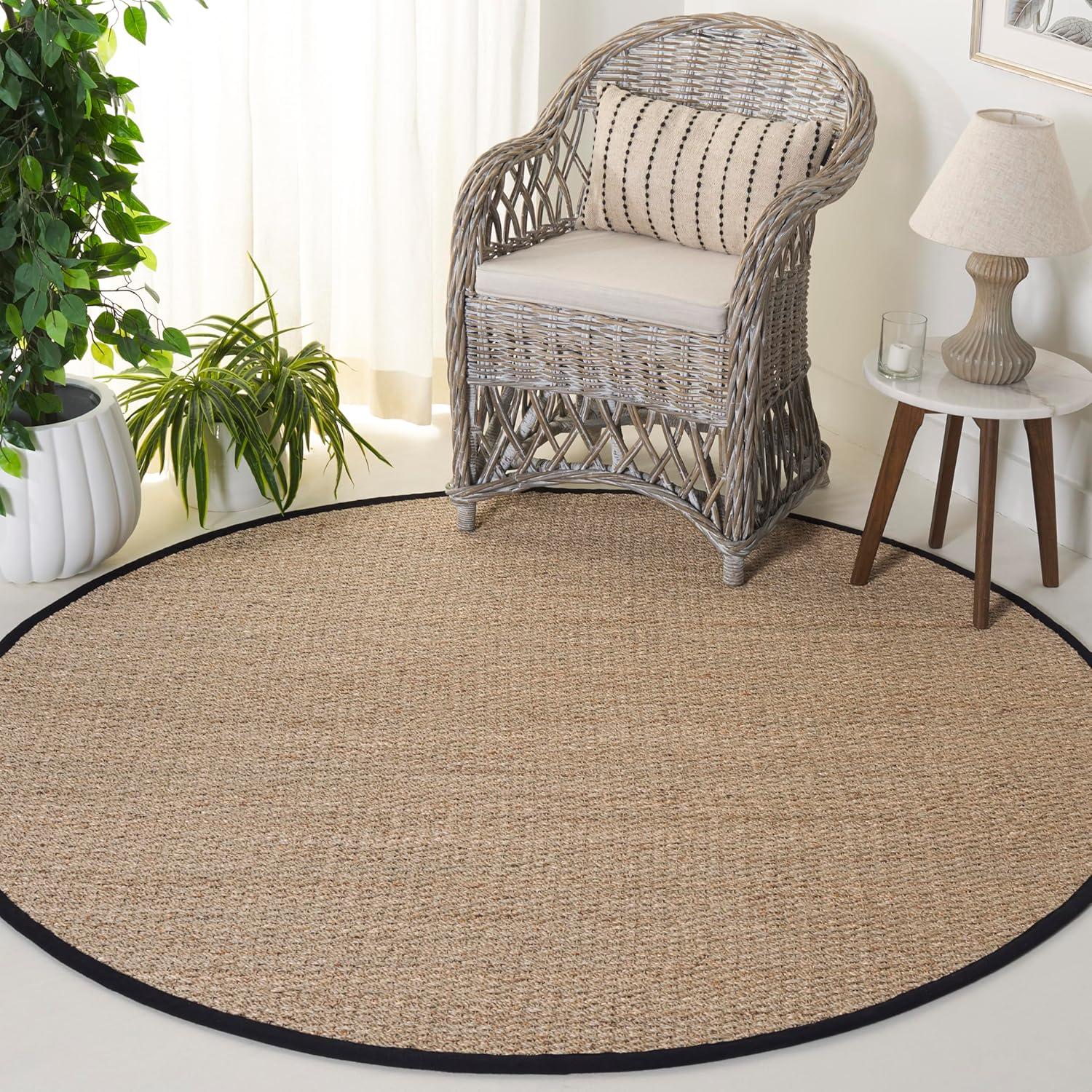 image:imageSAFAVIEH Area Rug 8x10 Natural Fiber Collection Large Natural amp Ivory Seagrass Ideal for Living Room Bedroom Dining Space NF111JNaturalBlack