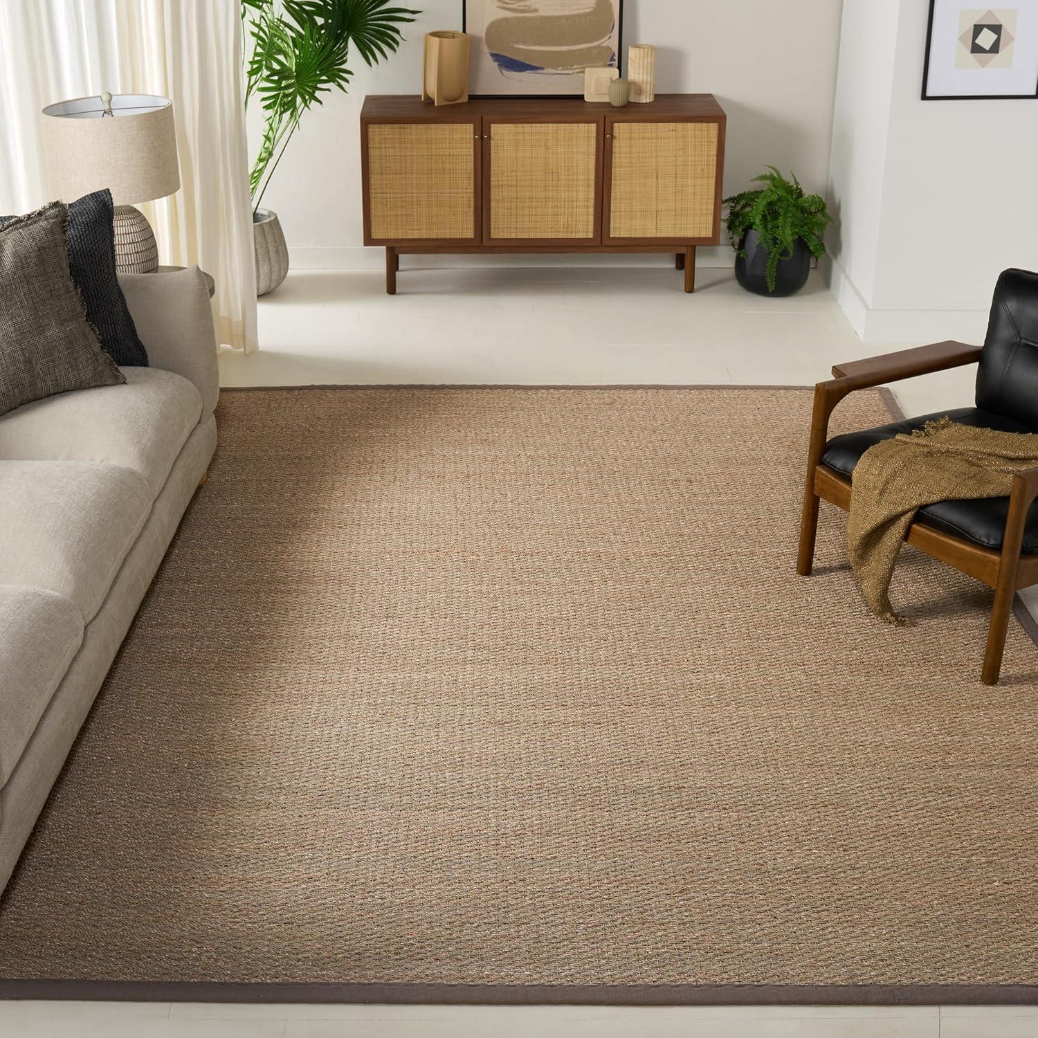 image:imageSAFAVIEH Area Rug 8x10 Natural Fiber Collection Large Natural amp Ivory Seagrass Ideal for Living Room Bedroom Dining Space NF111JNaturalGrey