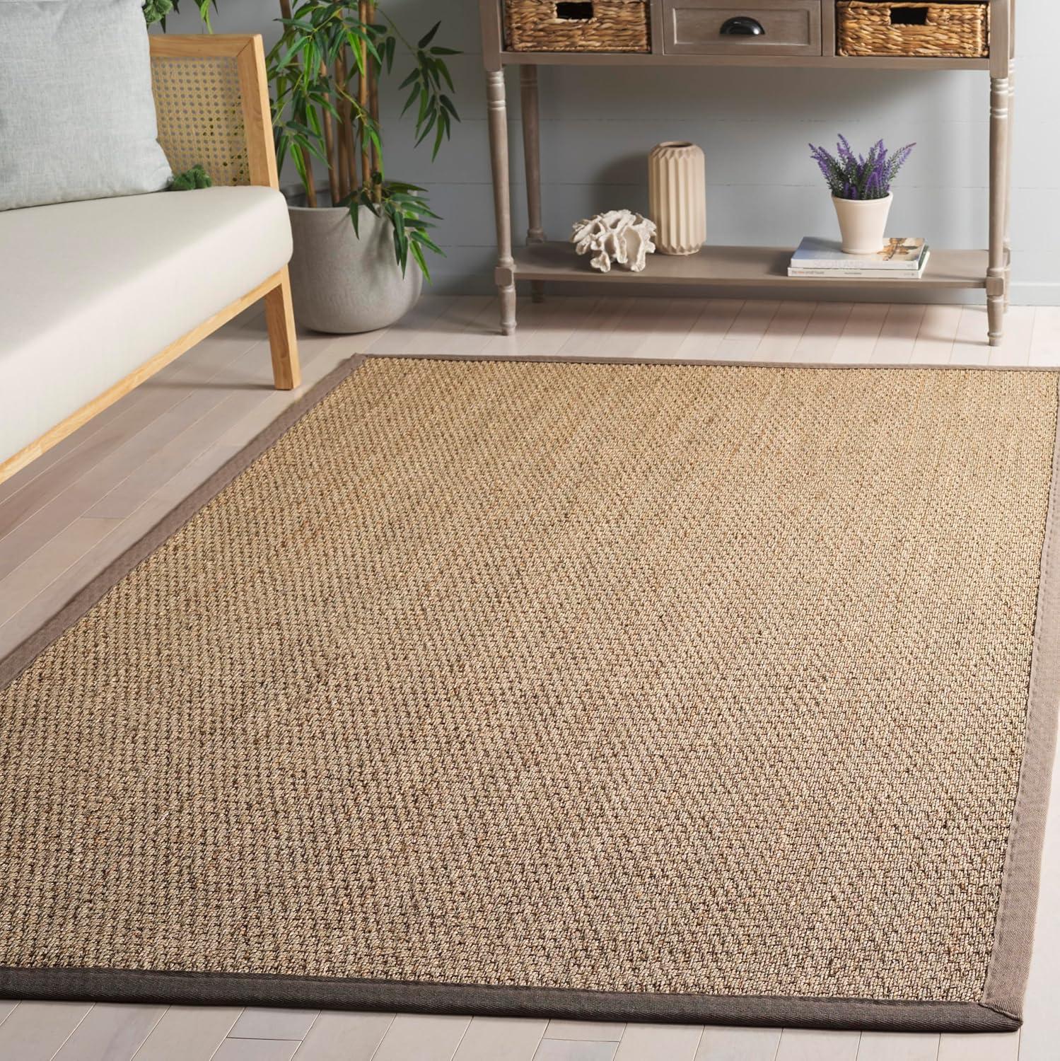 image:imageSAFAVIEH Area Rug 8x10 Natural Fiber Collection Large Natural amp Ivory Seagrass Ideal for Living Room Bedroom Dining Space NF111JNaturalGrey