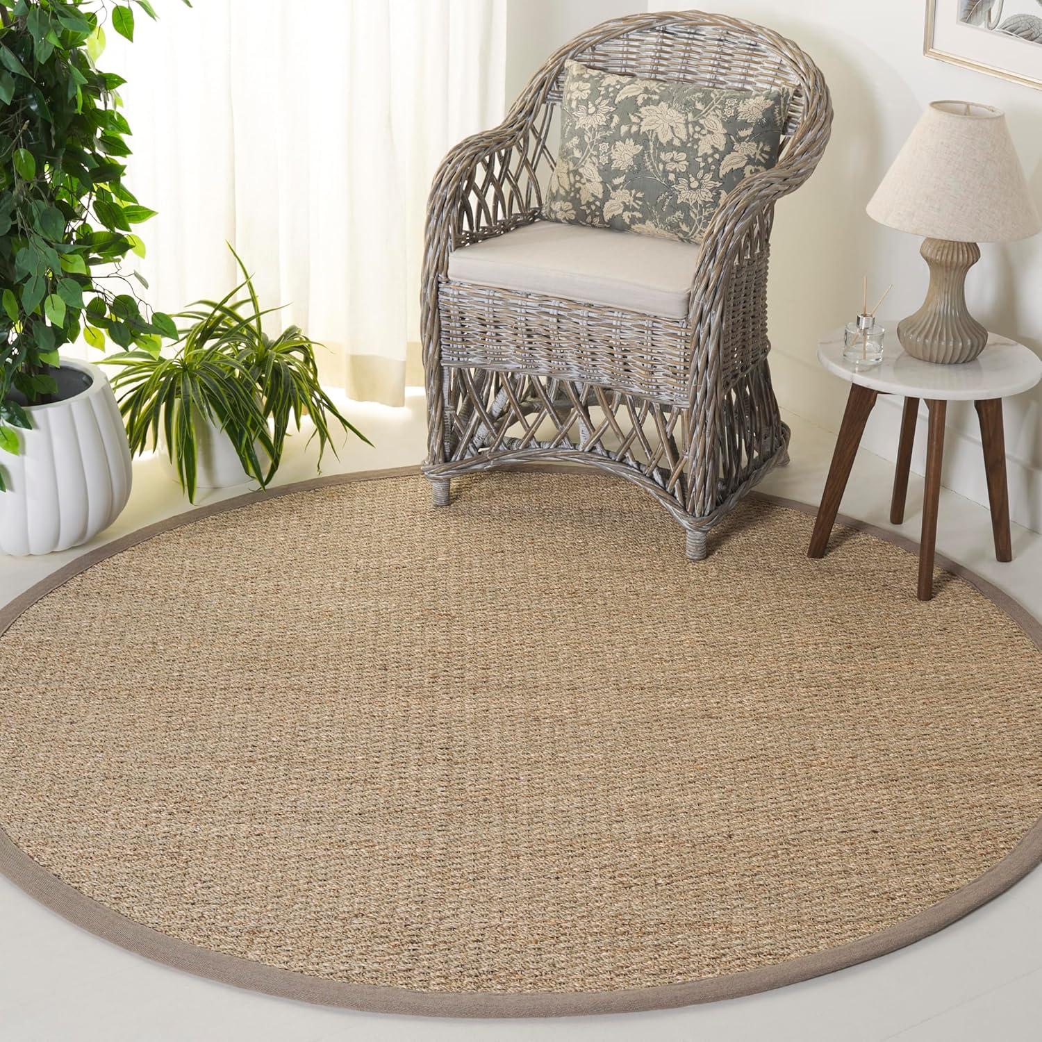 image:imageSAFAVIEH Area Rug 8x10 Natural Fiber Collection Large Natural amp Ivory Seagrass Ideal for Living Room Bedroom Dining Space NF111JNaturalGrey