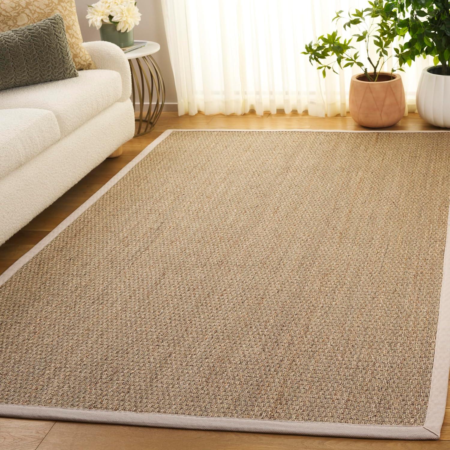 image:imageSAFAVIEH Area Rug 8x10 Natural Fiber Collection Large Natural amp Ivory Seagrass Ideal for Living Room Bedroom Dining Space NF111JNaturalIvory