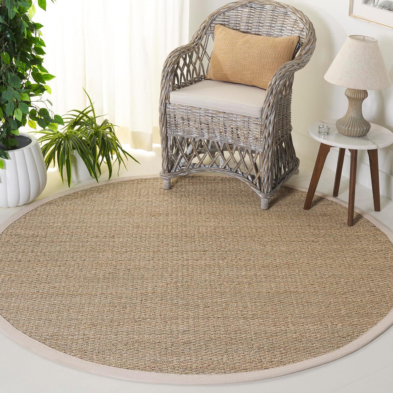 image:imageSAFAVIEH Area Rug 8x10 Natural Fiber Collection Large Natural amp Ivory Seagrass Ideal for Living Room Bedroom Dining Space NF111JNaturalIvory